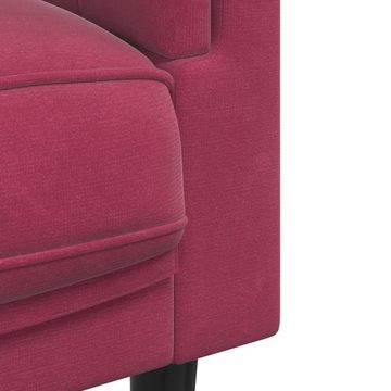 vidaXL Sofa Sofa mit Kissen 3-Sitzer Weinrot Samt