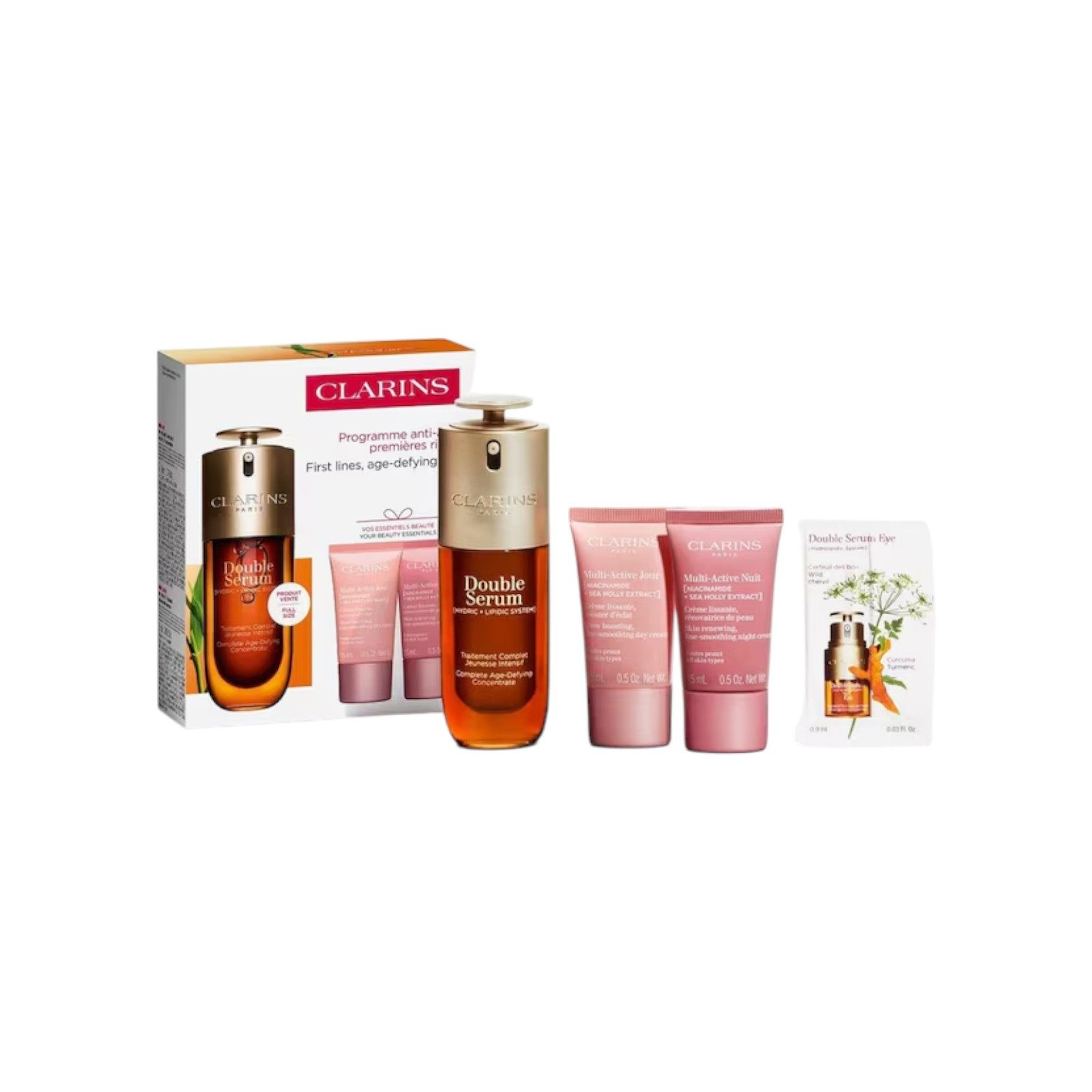 Clarins Gesichtspflege-Set Double Serum & Multi-Active Set, 4-tlg.