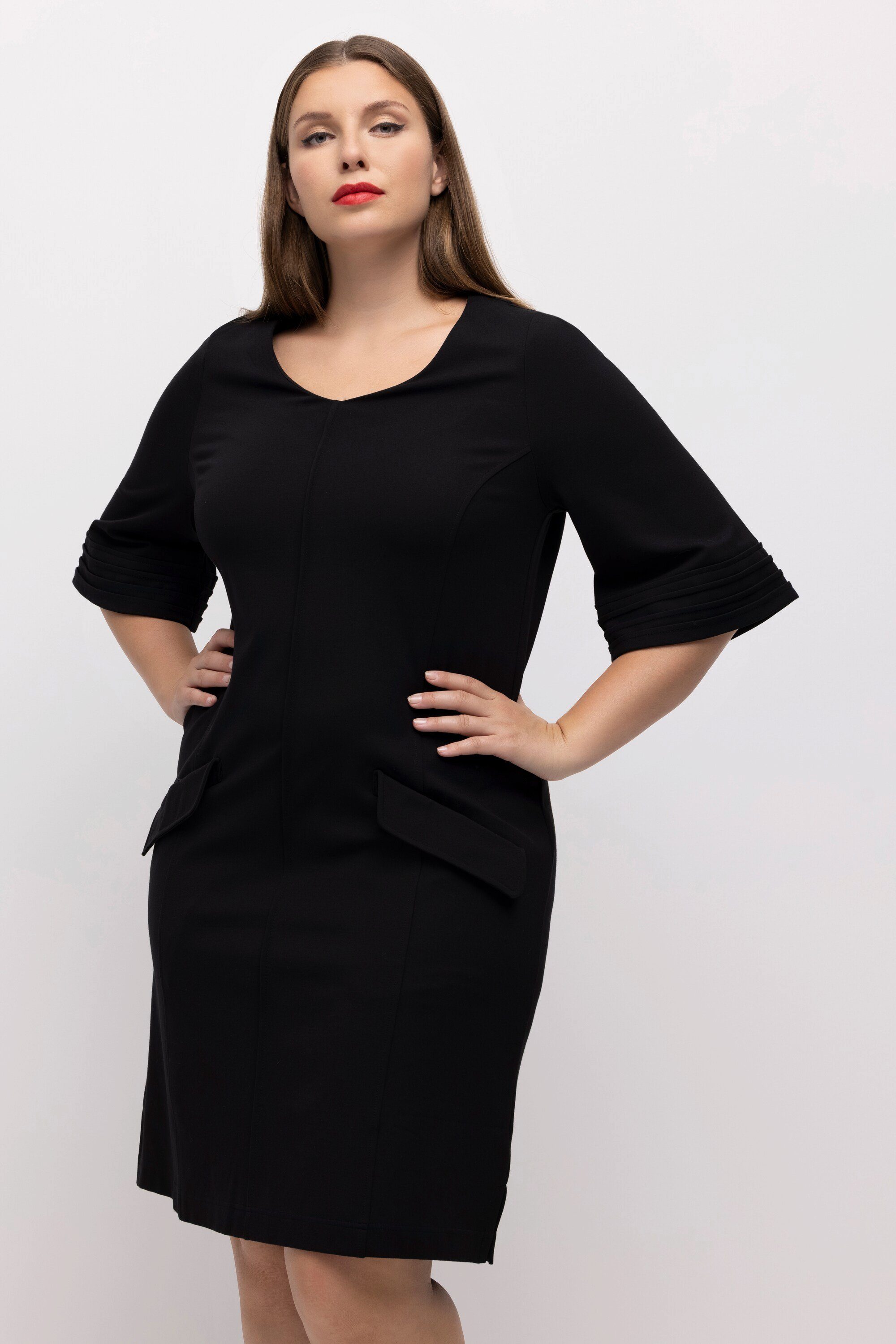 Ulla Popken Midikleid Midi-Puntokleid A-Linie Biesen günstig online kaufen