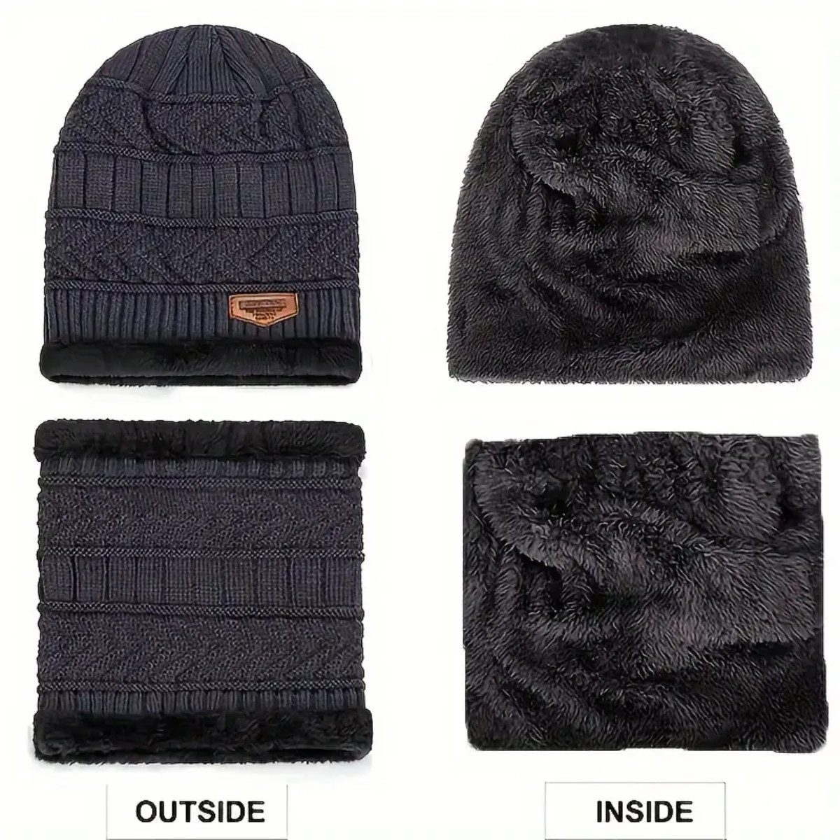 COFI 1453 Mütze & Schal Wintermütze mit Schal-Set – Strickmütze & Schlauchs günstig online kaufen