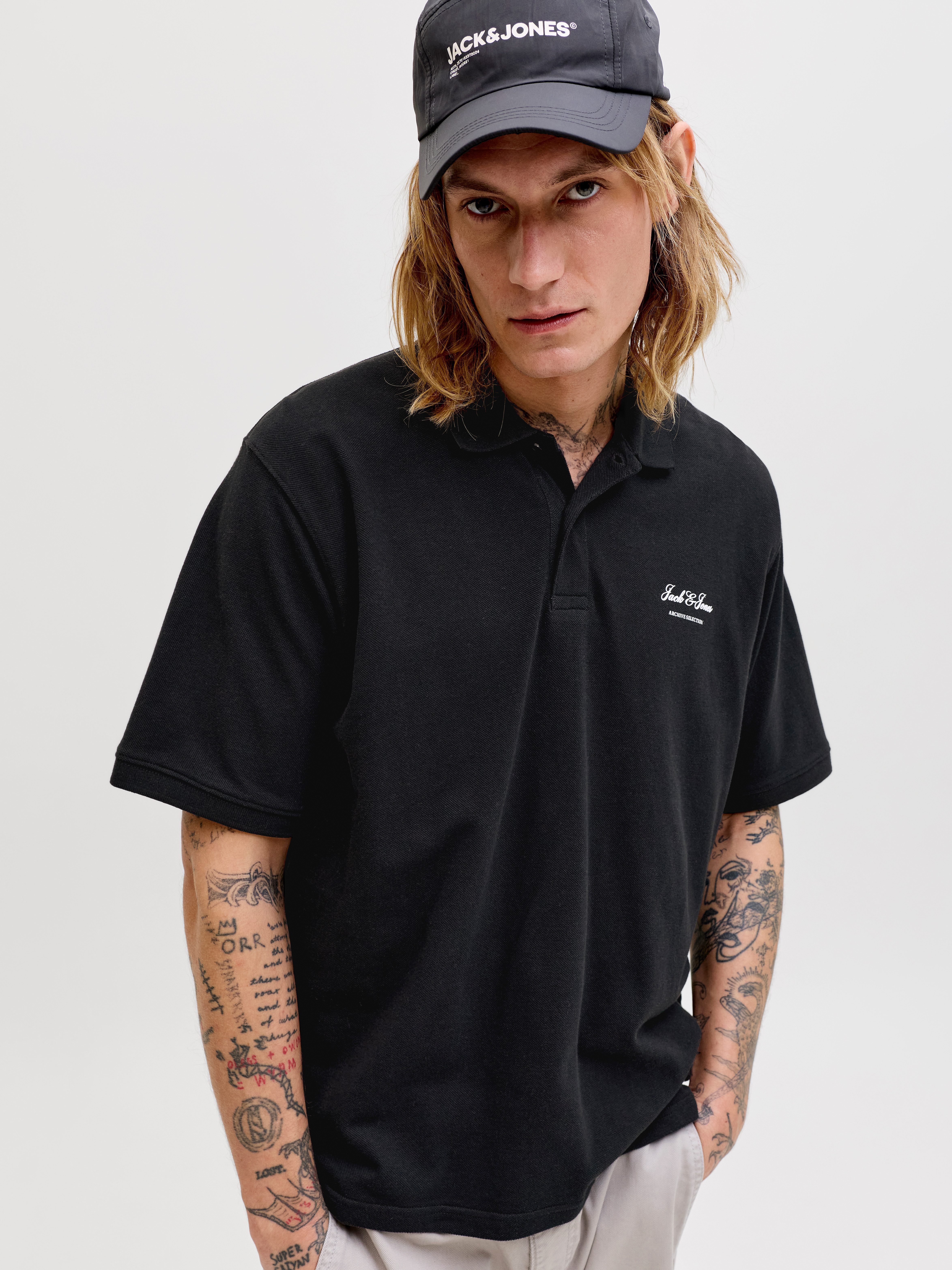 Jack & Jones Poloshirt JJEARCHIVE GRAPHIC POLO SS LN mit Polokragen