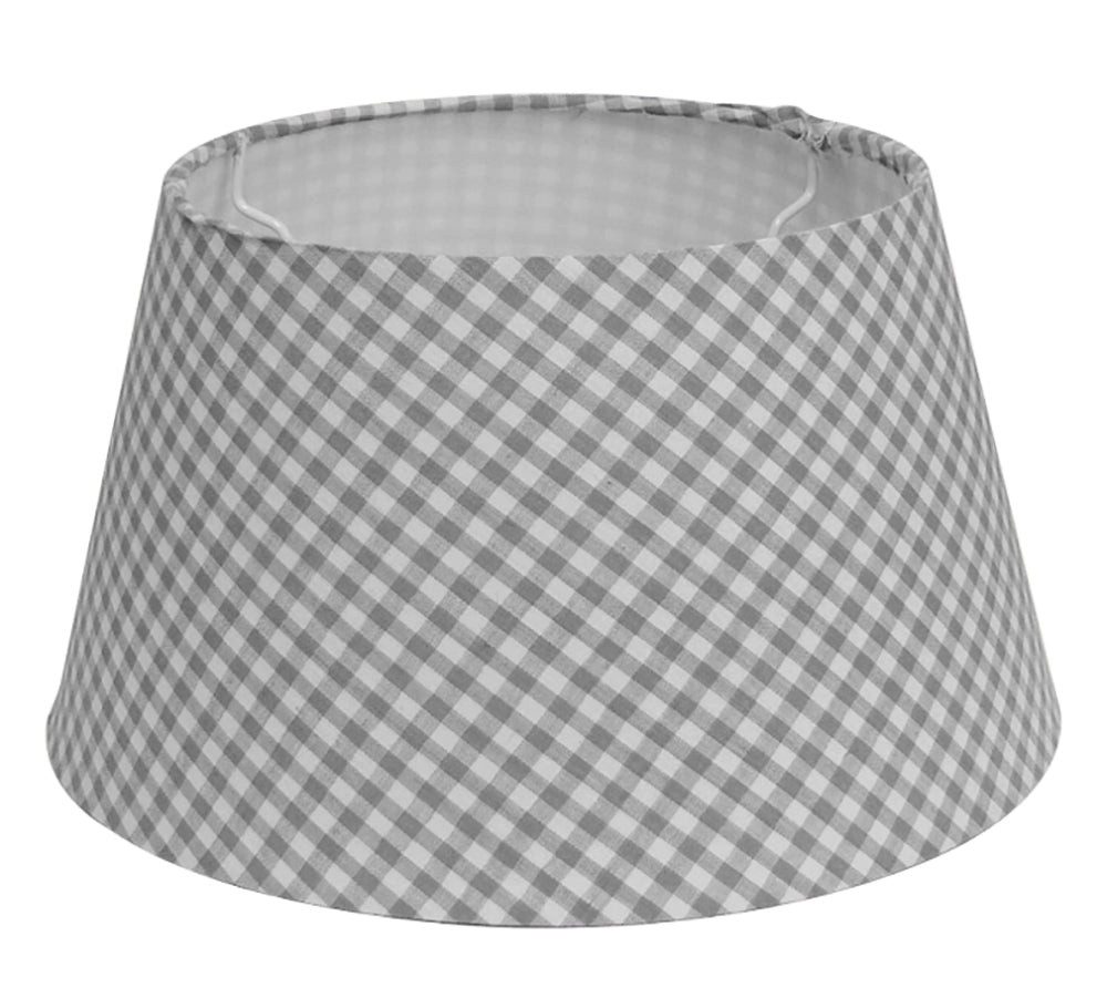 Dirk Davids Leuchten GmbH Lampenschirm Lampenschirm für Tischleuchte in Rund Hell Grau Kariert 20-15-13cm, Elegantes Design
