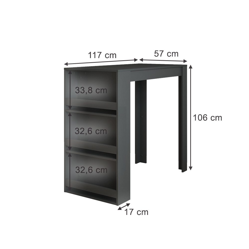 Vicco Bartisch Repose, Anthrazit, 57 x günstig online kaufen