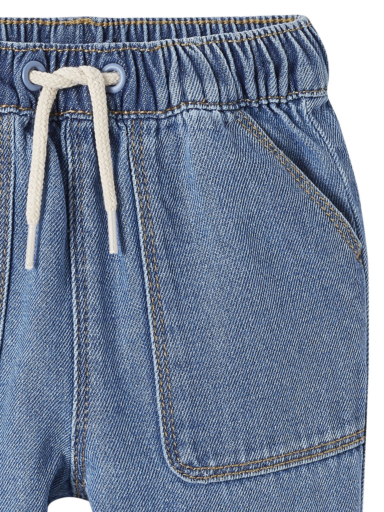 vertbaudet Regular-fit-Jeans Baby Jeans mit Dehnbund Dehnbund – Bild 4 von 5