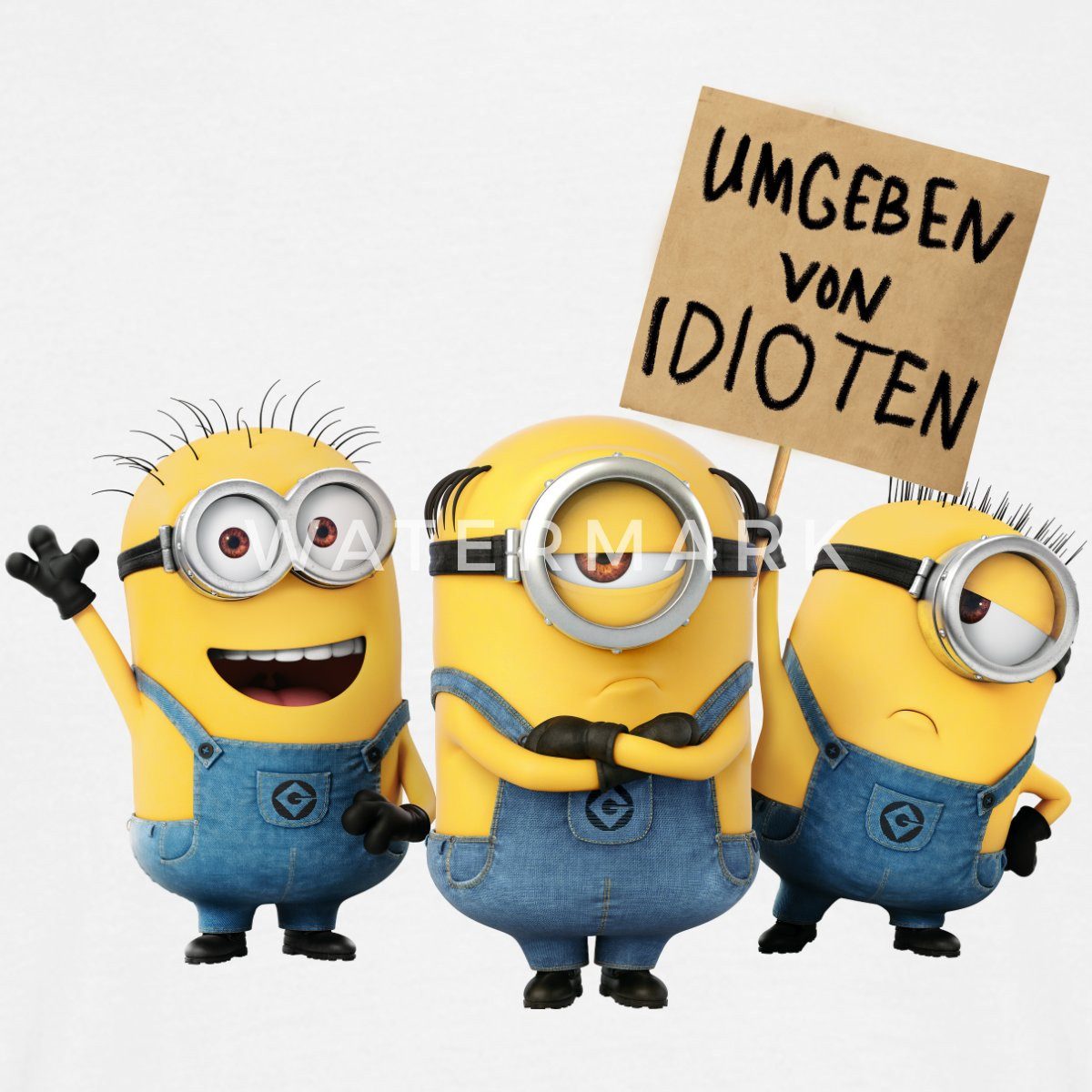 Spreadshirt T-Shirt Minions Umgeben Von Idioten Despicable Me Männer T-Shir günstig online kaufen