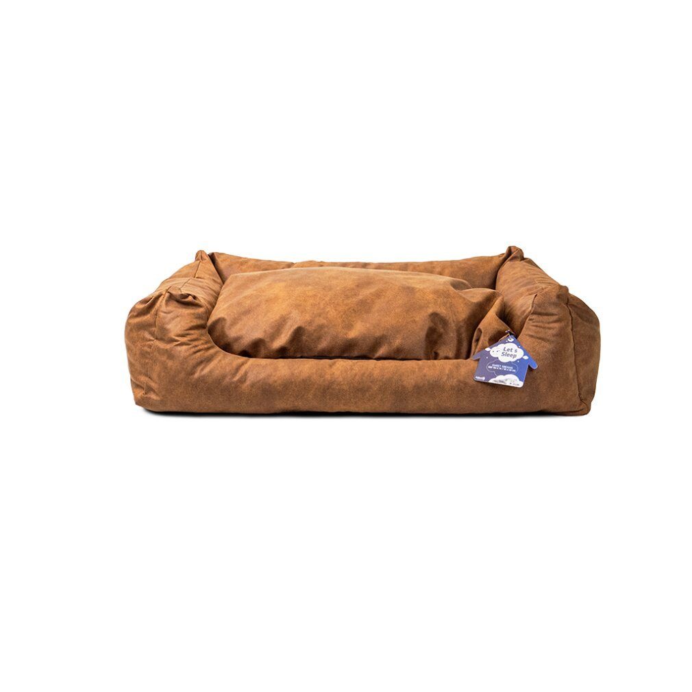Holland Animal Care Tiersofa Let's Sleep Sweet Dreams Hundekorb Mit Kissen XL Cognac