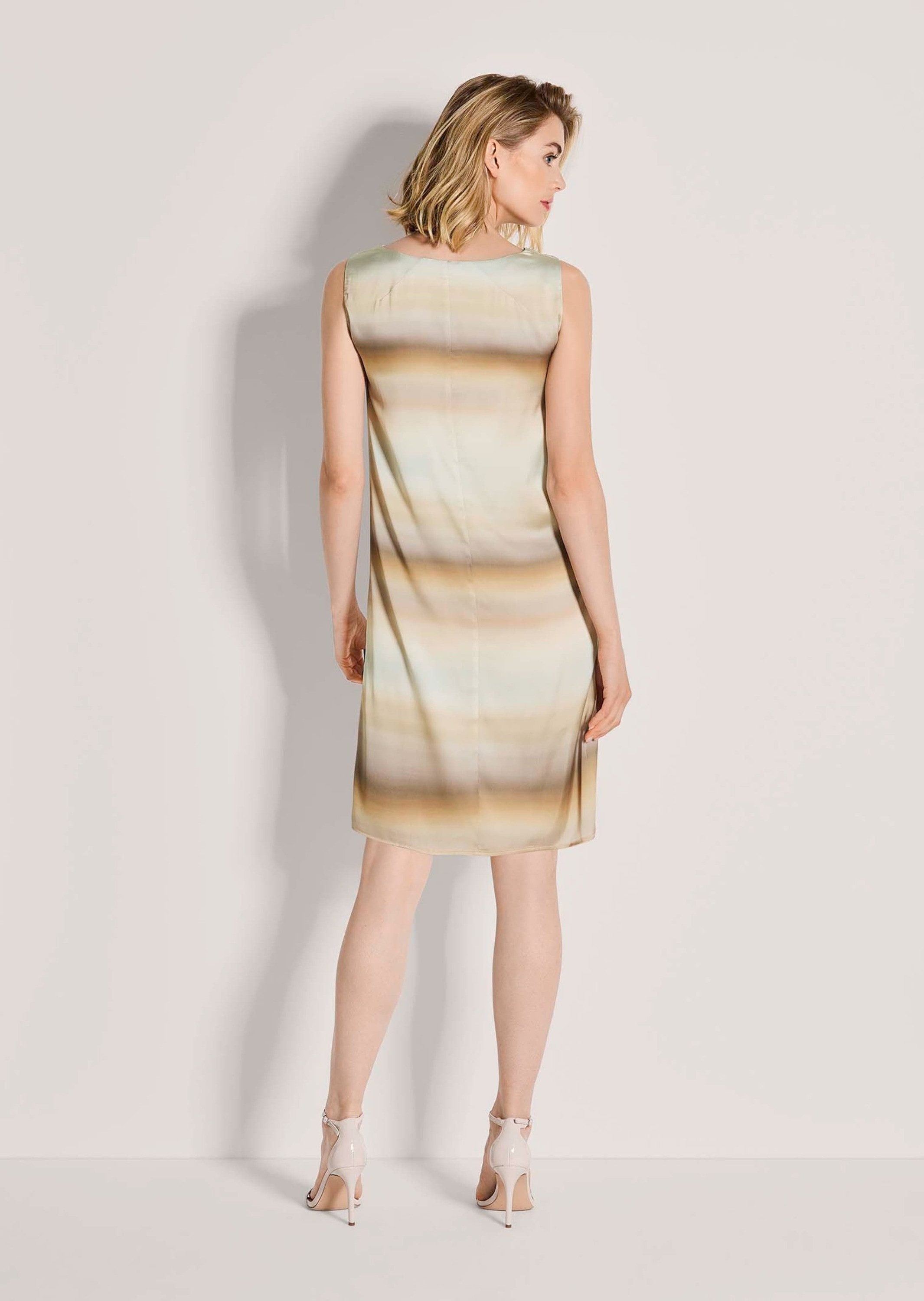 MADELEINE Midikleid Viskosekleid mit Aquarell-Print Midikleid mit Wasserfallausschnitt, Knielänge und ohne Arm