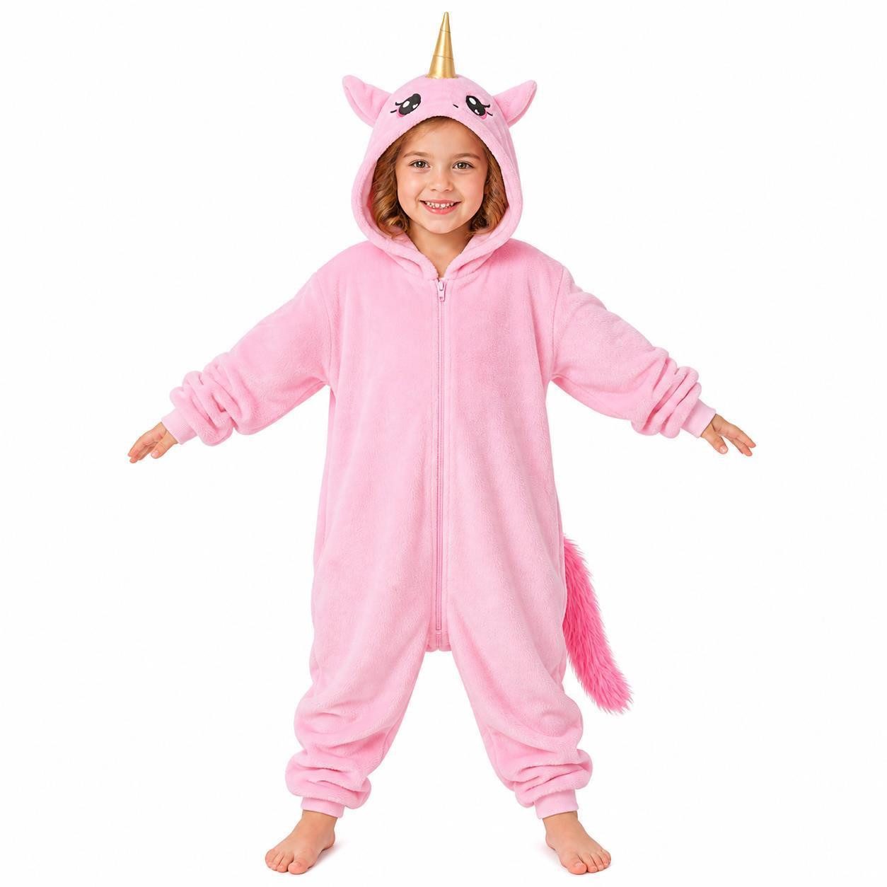 Corimori Jumpsuit Große Auswahl an Kinder Onesies, Jumpsuits, Tier-Kostümen (1-tlg) Jumpsuit, Pyjama, Fasching, Kigurumi, Tierkostüme, Einhorn "Rose"