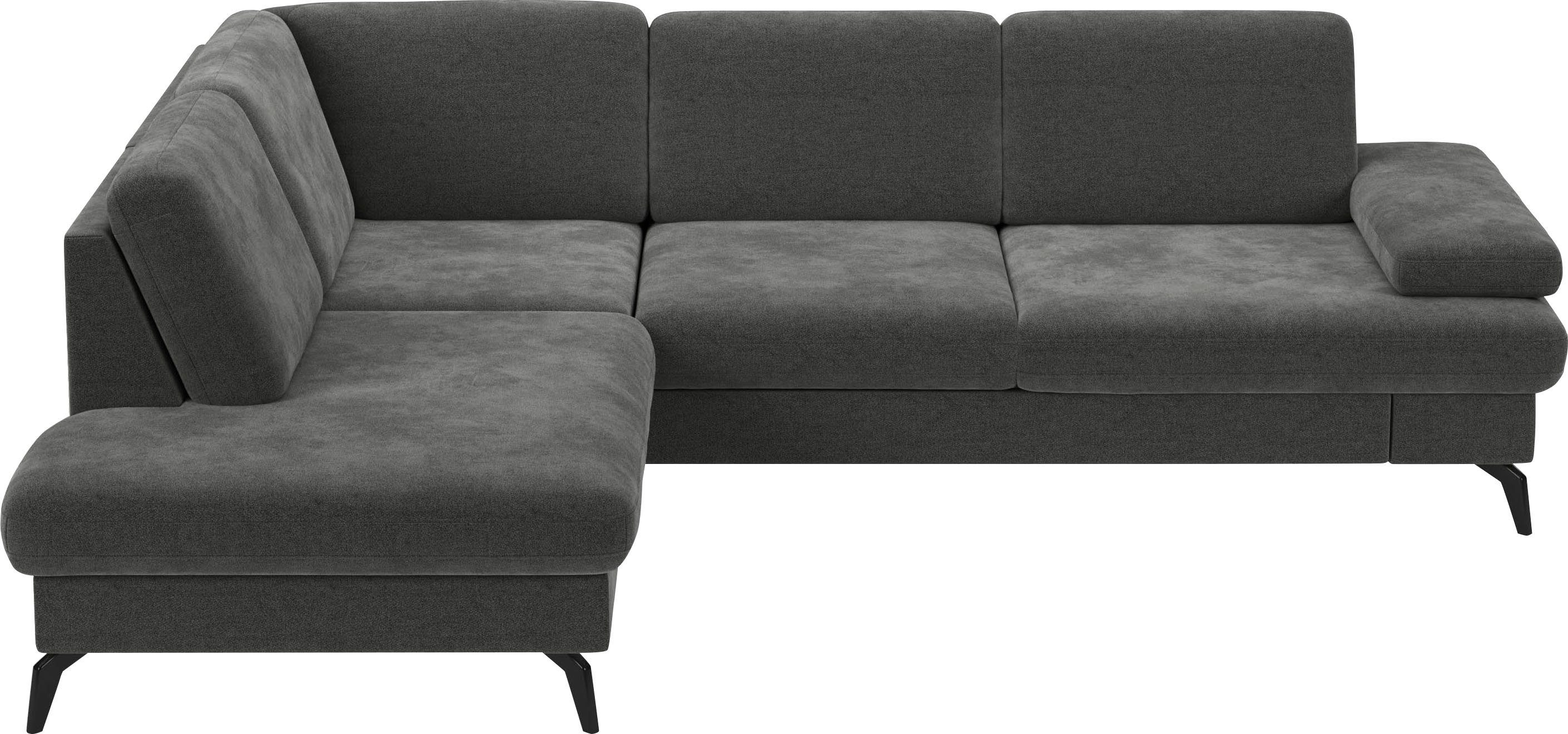 sit&more Ecksofa Morris L-Form, inkl. Sitztiefenverstellung, wahlweise mit Armteilverstellung, Bettfunktion & Bettkasten