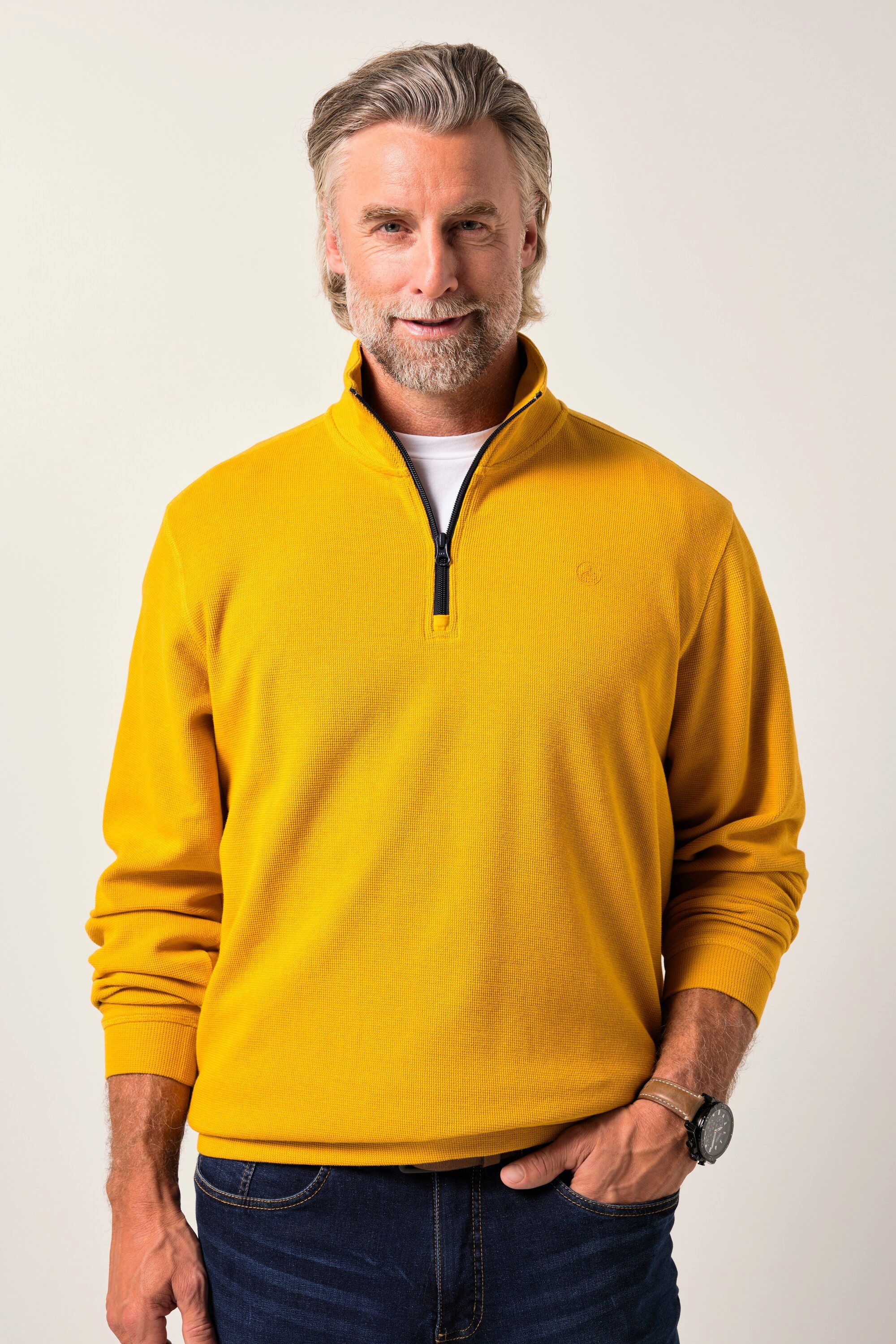 Boston Park Sweatshirt Boston Park Troyer Piqué Zippkragen bis 84/86 günstig online kaufen