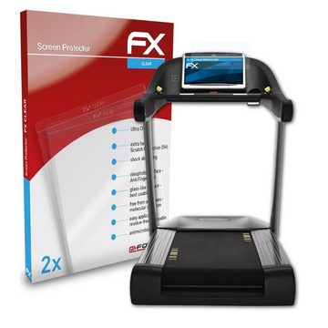 atFoliX Schutzfolie Displayschutz für Technogym Excite Run 1000, (2 Folien), Ultraklar und hartbeschichtet