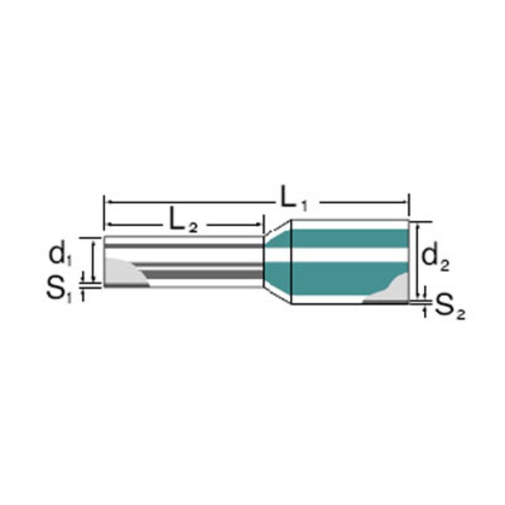 Weidmüller Aderendhülsen Weidmüller 9019170000 Aderendhülse 2.5 mm² Teilisoliert Blau 500 St., H2.5/19D BL