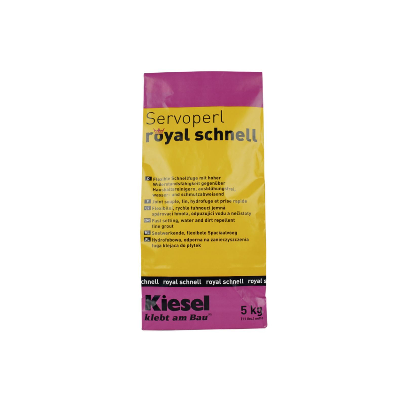 Thumbnail - Kiesel Fugenmörtel 1 Beutel Fuge KIESEL Servoperl royal schnell (samtschwarz), 5 kg, für 1-10 mm Fugenbreite, Fugenmasse...