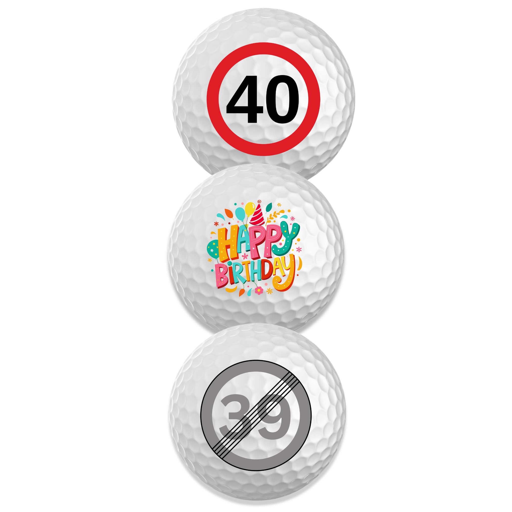 Titleist Golfball Trufeel 40., 50., 60. oder 70. Geburtstag "Happy Birthday" (1-St)
