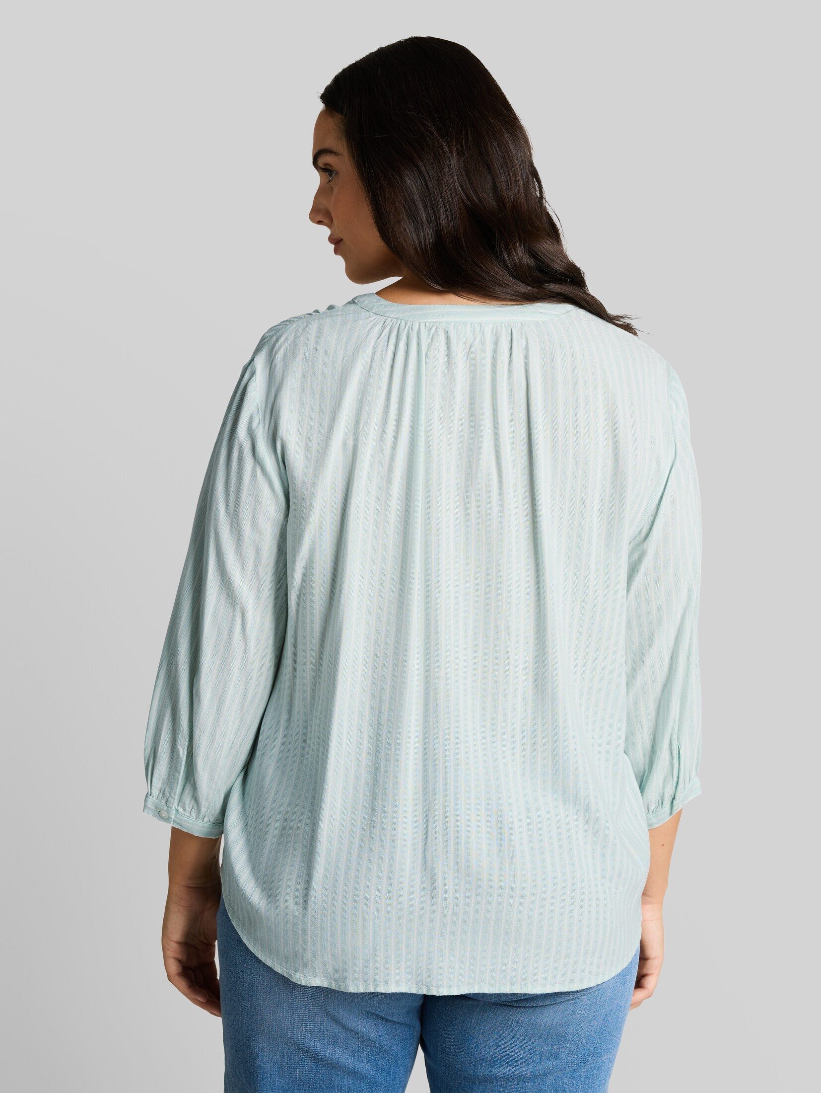 TOM TAILOR PLUS Langarmbluse Blusen & Shirts Plus Size - Bluse mit Streifenmuster