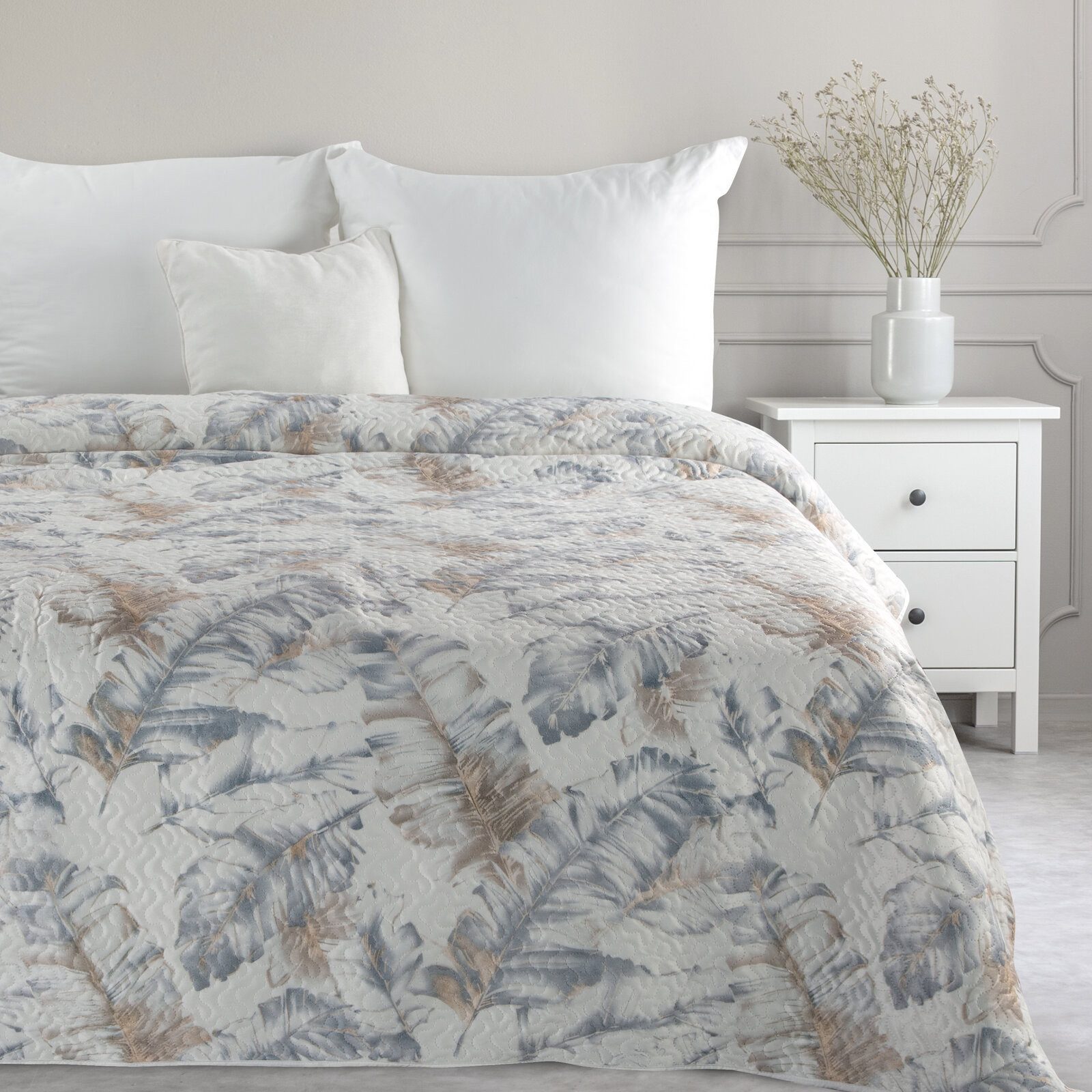 Design91 Bettüberwurf Patchworkdecke Blumenmuster, Blumen Muster Gesteppt Allzweckdecke Überwurf Bunte Decke