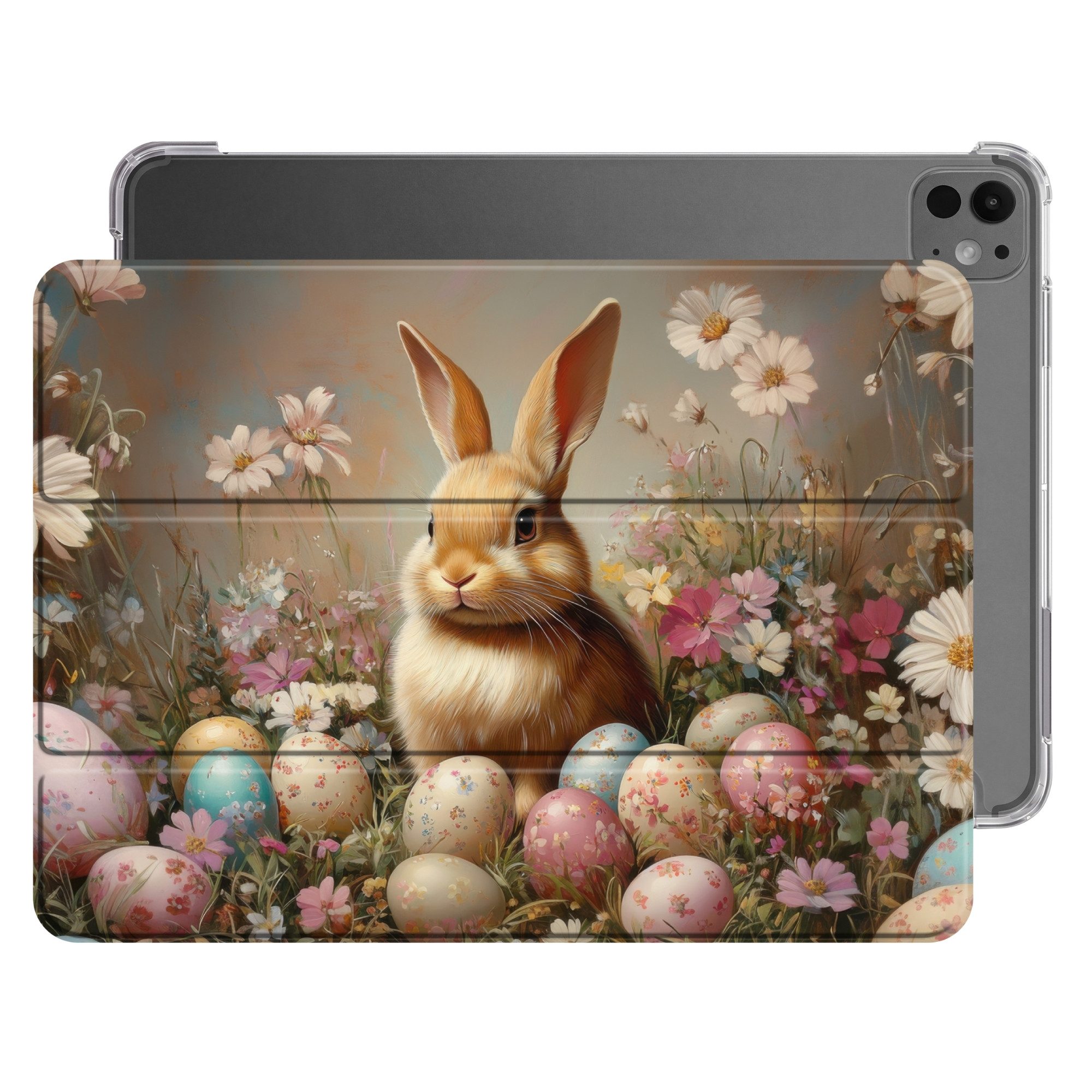 OnlyWow Tablet-Hülle Apple iPad Pro 2025 13 inch Osterhase - Frühling - Ostereier, Case, Rundumschutz, mit Standfunktion, Motiv