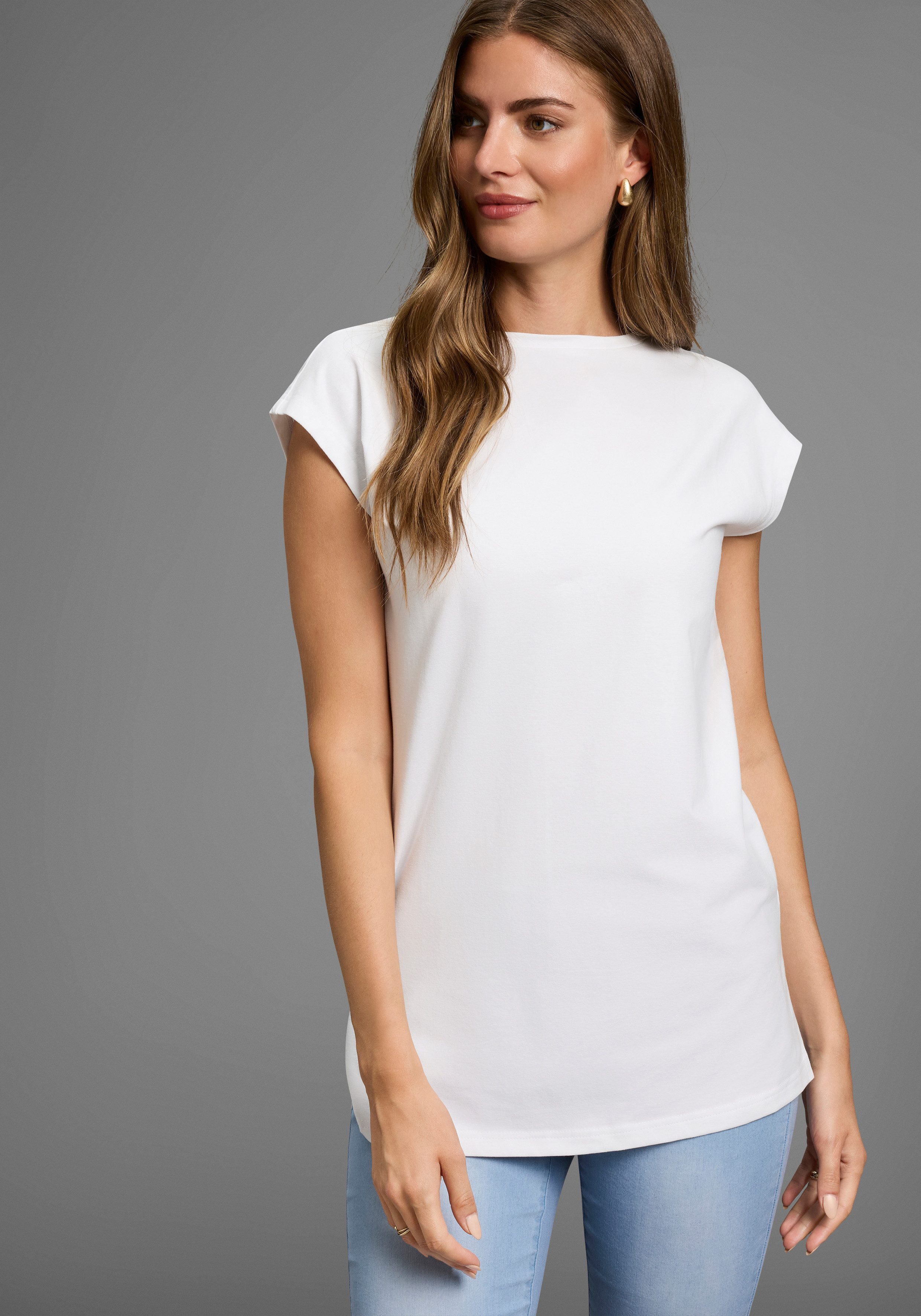 Laura Scott Longshirt (2er-Pack) in verlängerter Form, mit seitlichen Schlitzen – Bild 4 von 5