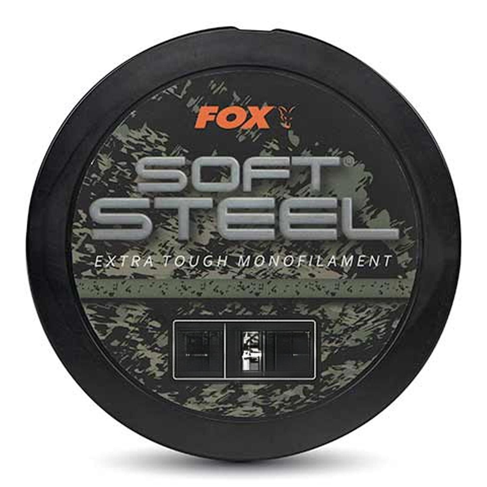 Fox Angelschnur, 1000 m Länge, Fox Soft Steel Fleck Camo Mono 18lb 8.2kg 0.35mm 1000m Karpfenschnur
