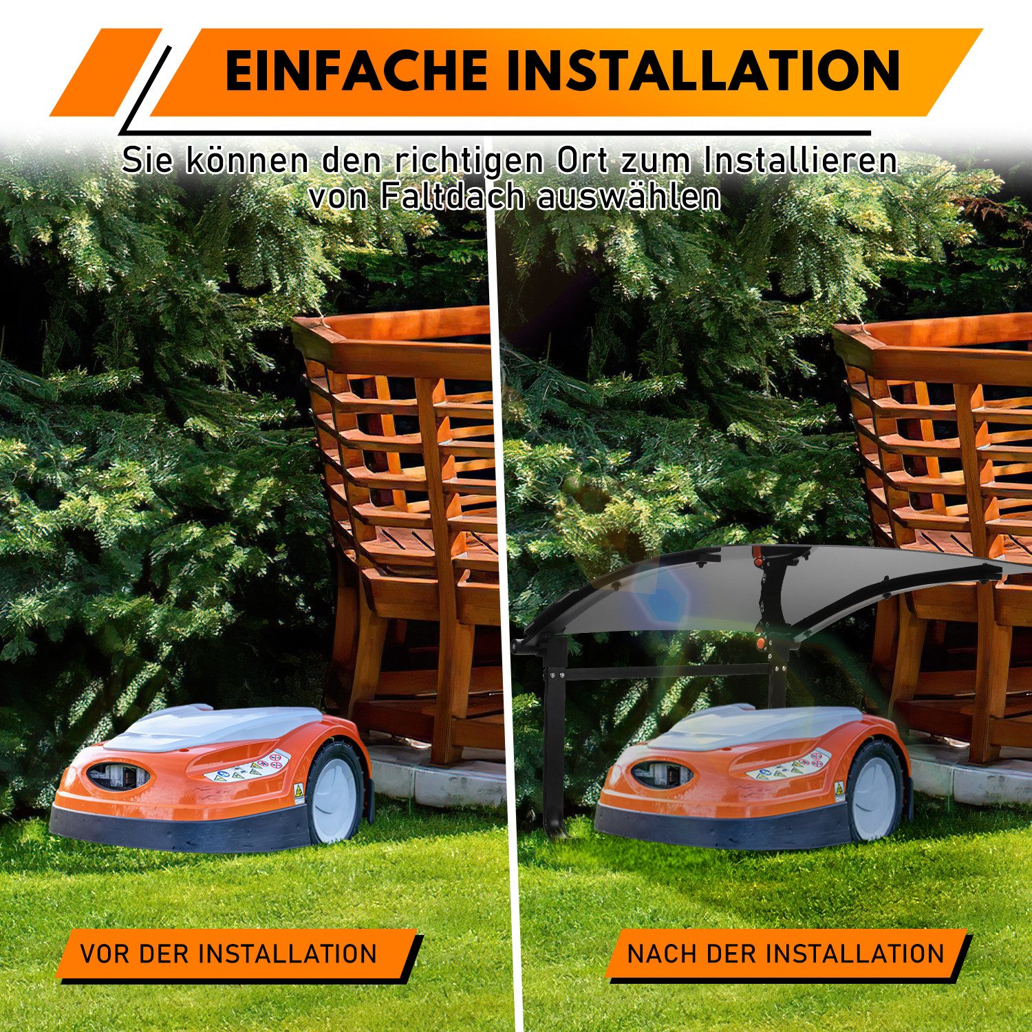 Clanmacy Mähroboter-Garage Rasenmäher ...