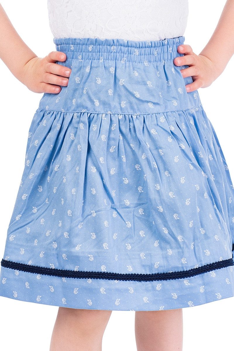 Isar-Trachten Trachtenkleid Mädchen Rock - VANDA - blau/hellblau