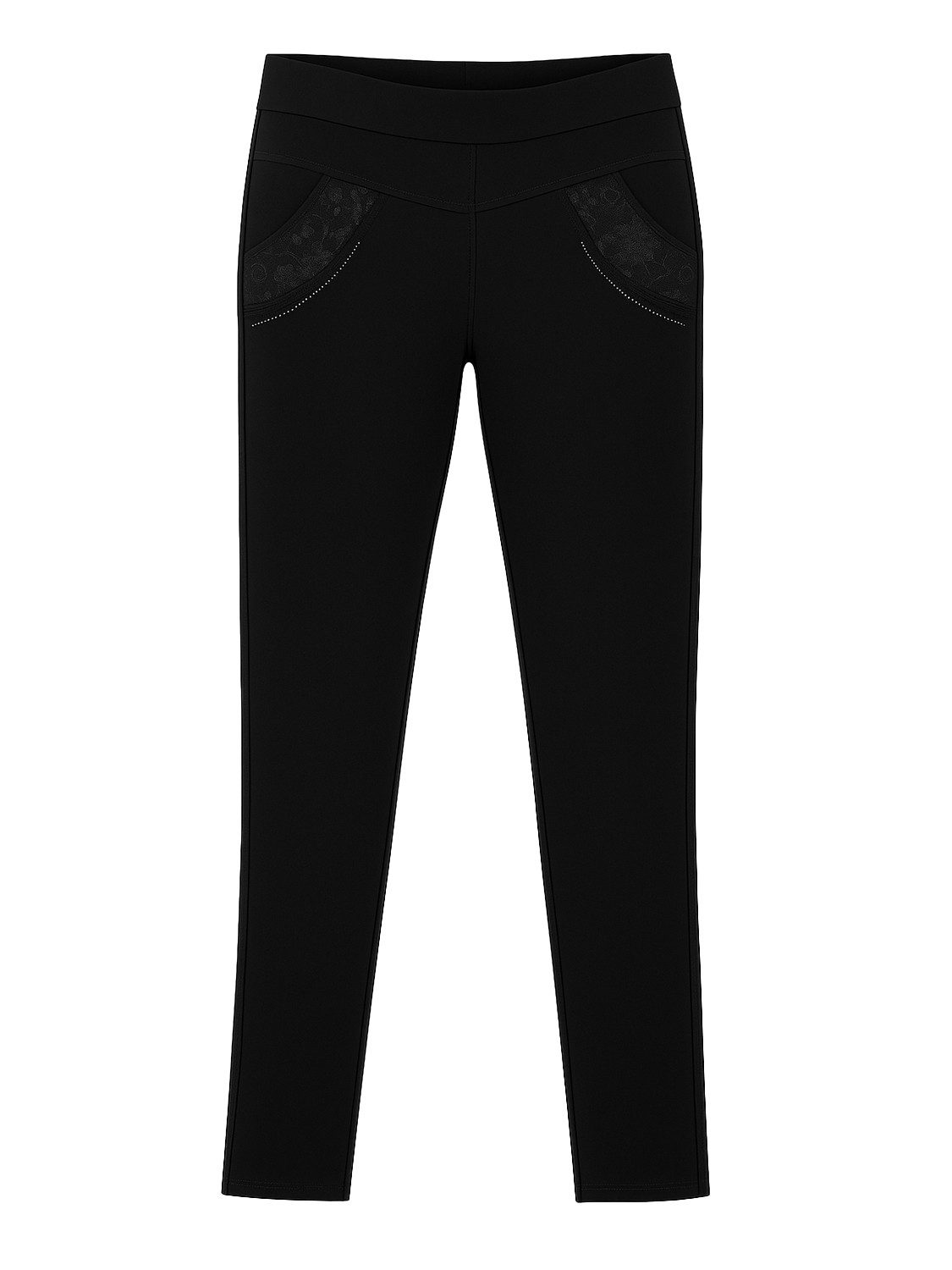 LMC Stoffhose Warme Thermo Pants mit eleganten Glitzer und Spitze BambooSweat