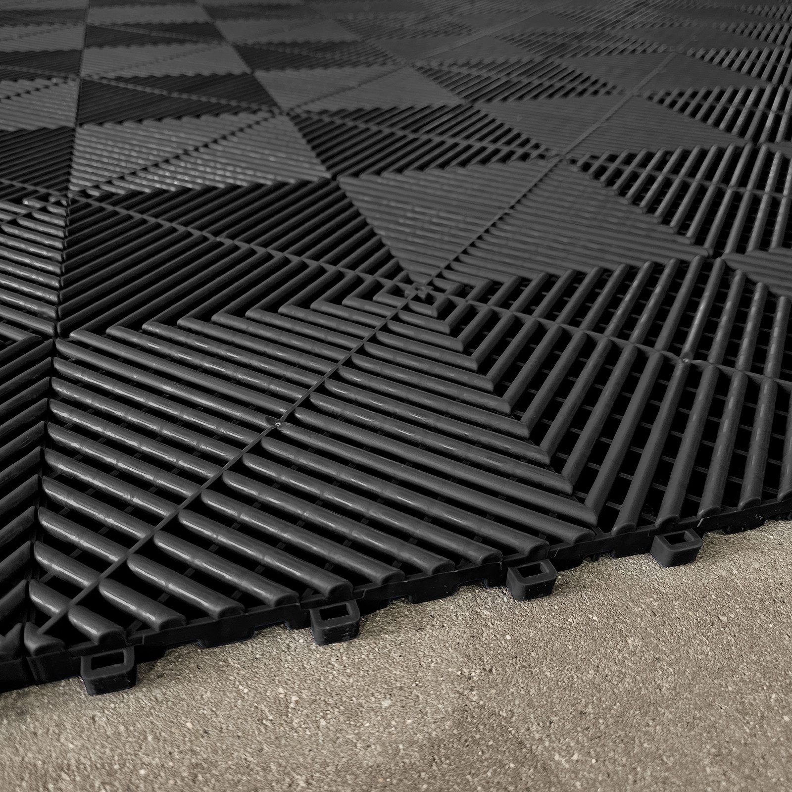 Tenzo-R Bodenfliese Performance Garagenboden Floor 2,8mx5,6m Schwarz Blau Set4, schwarz/blau