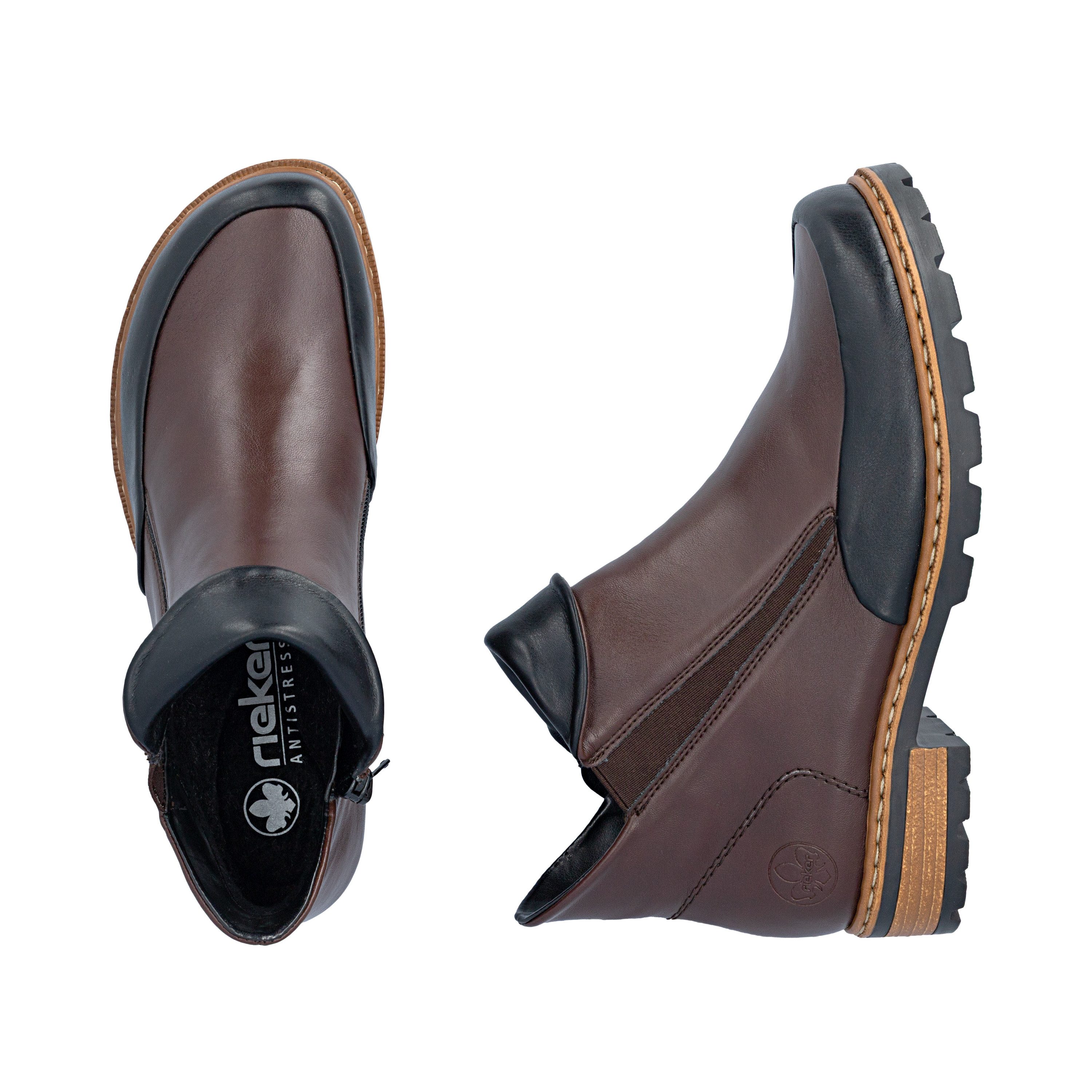 Rieker Chelseaboots Ankleboots, Stiefelette, Blockabsatz, mit Kragen und Reißverschluss