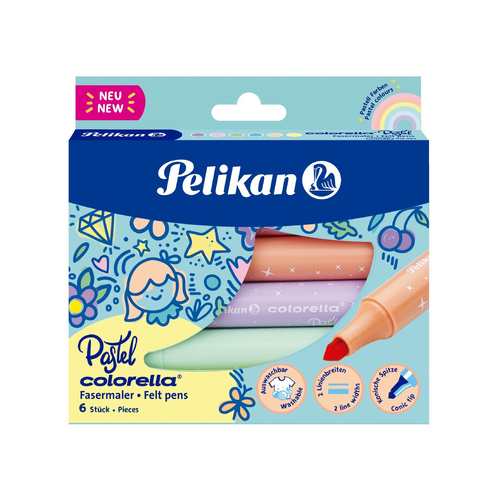 Pelikan Marker Fasermaler Colorella 411 Pastell 6er Set