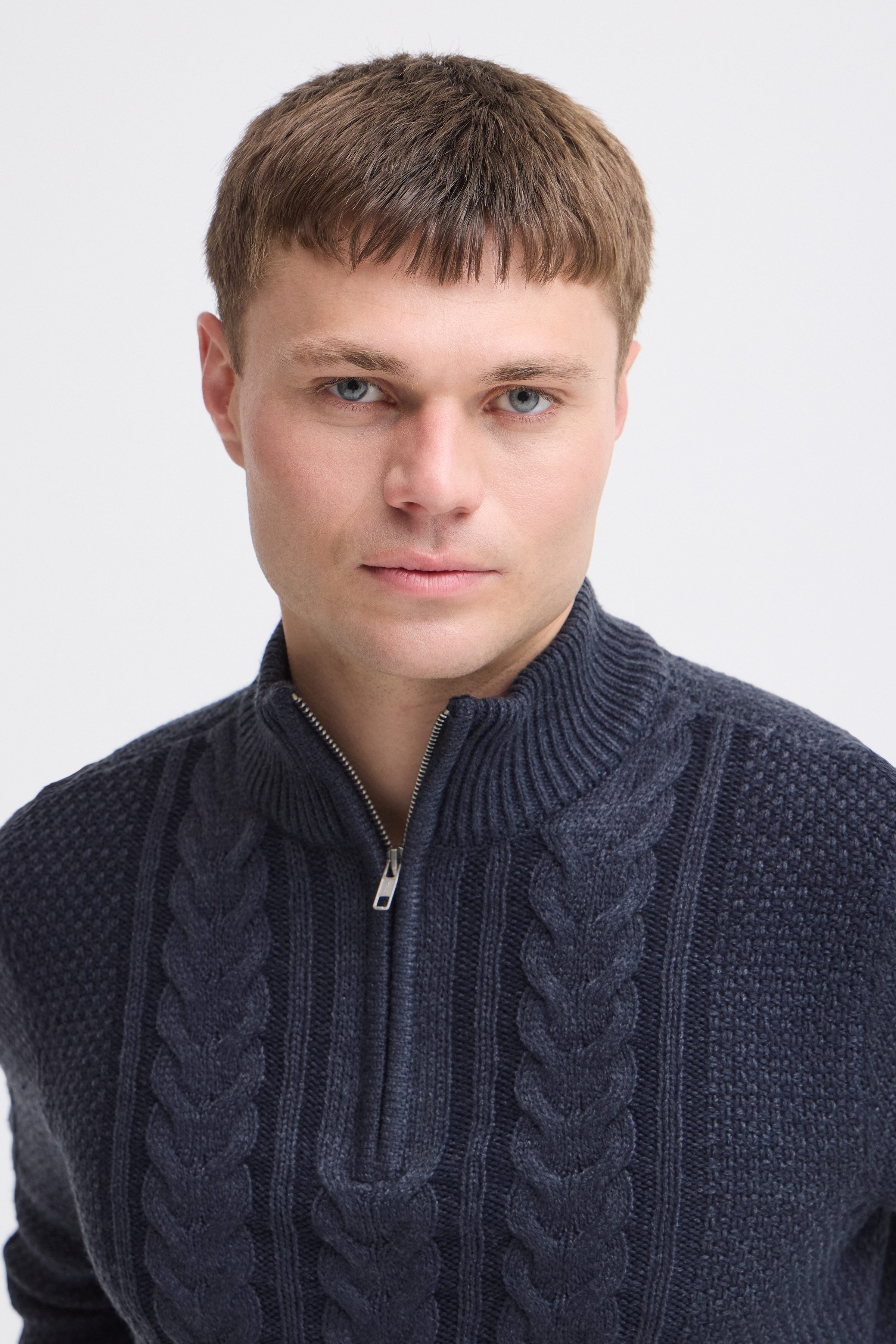 Blend Stehkragenpullover BHBASIM HALF ZIPP Baumwollmischung, regular fit