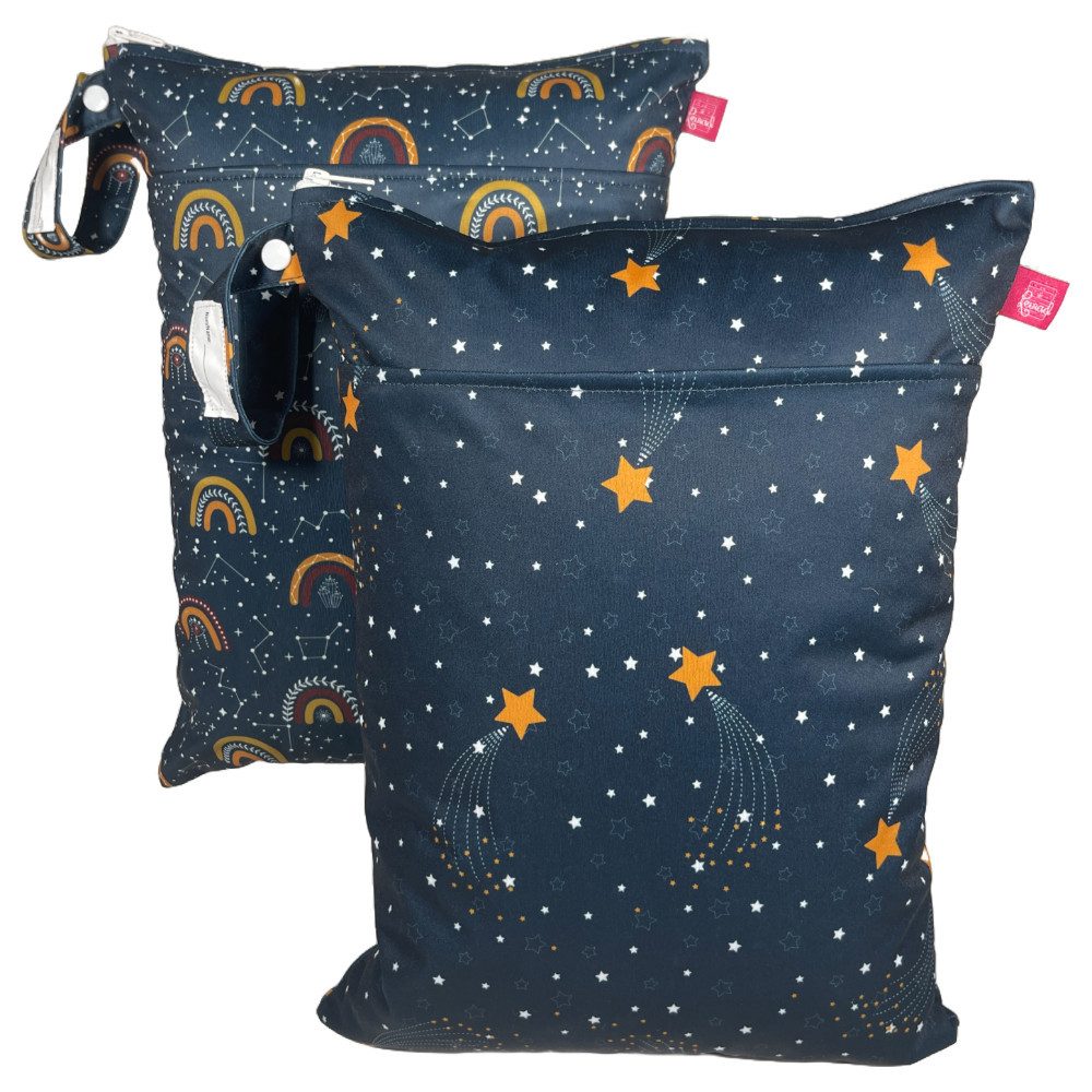 WeBaDa Windeltasche Wetbag Set Nasstaschen, Wäschebeutel - verschiedene Motive (Spar-Set, 2er-Set), waschbar, hygienisch, langlebig