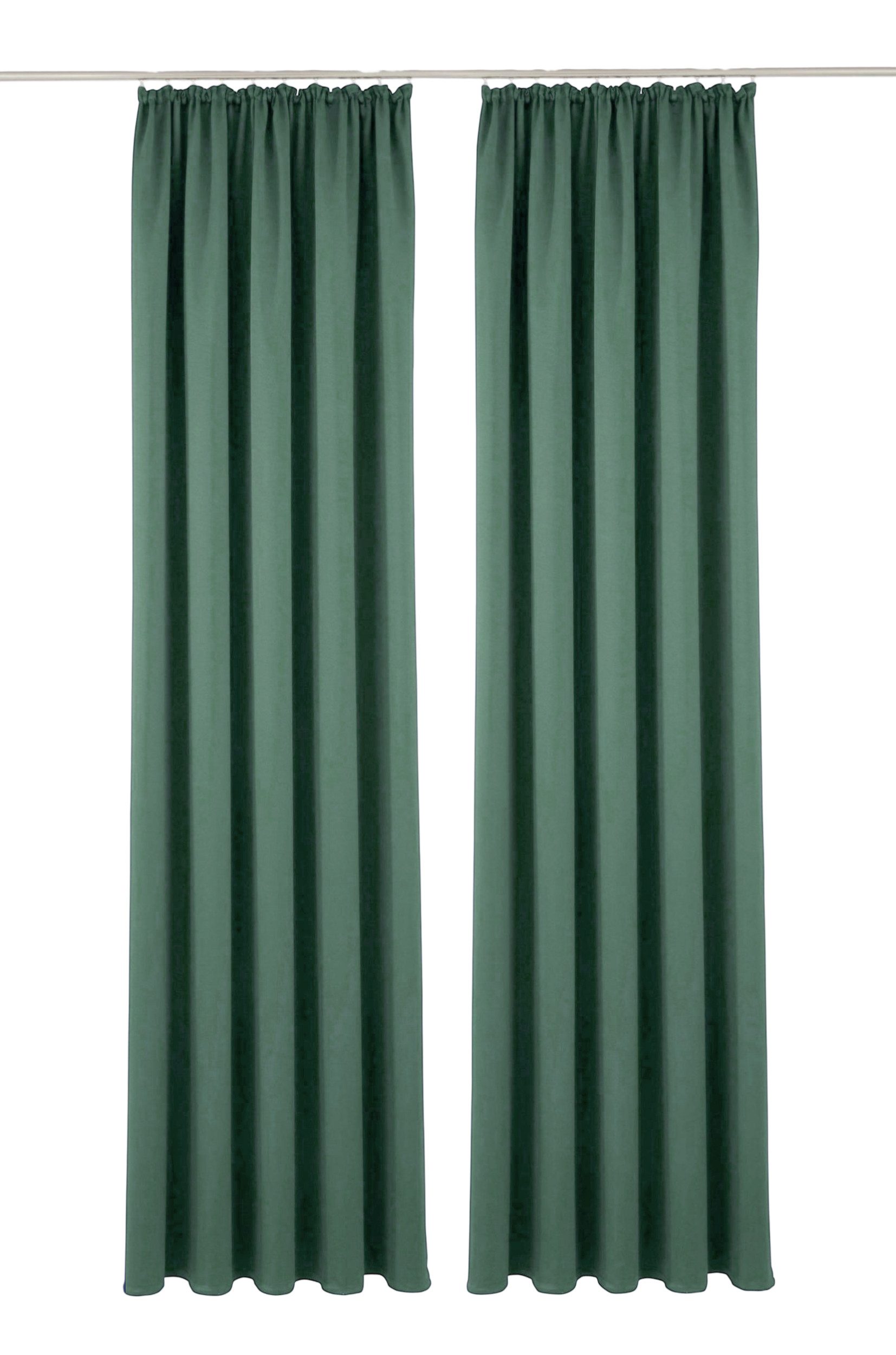 OTTO home Verdunkelungsvorhang Solana, Gardinen mit Kräuselband, Vorhänge, Wohnzimmer, modern, (2 St), Kräuselband, verdunkelnd, 2er-Set Verdunklungsvorhang mit Thermofunktion, Bestseller, einfarbig