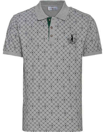 Almsach Poloshirt Poloshirt mit Hirsch