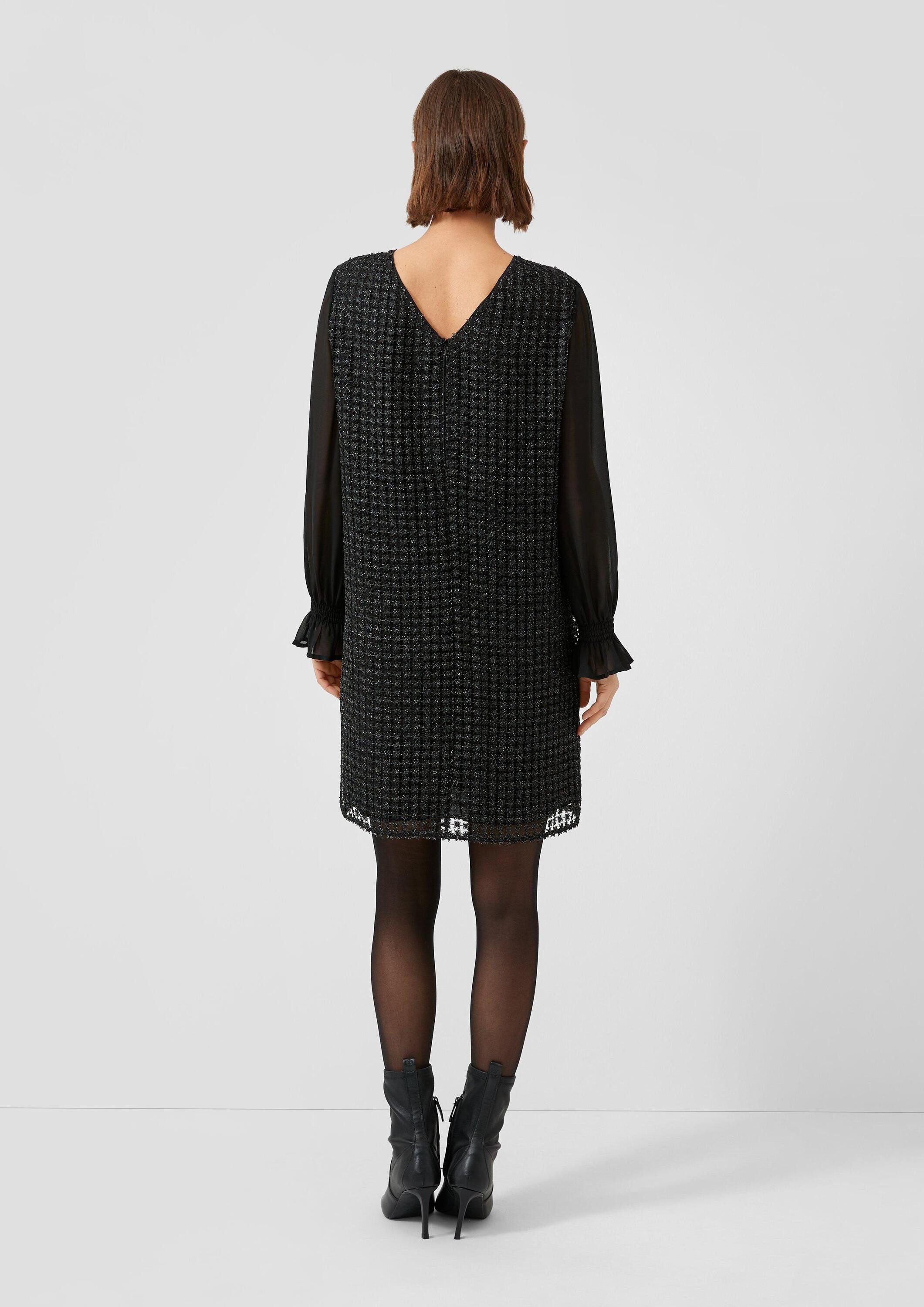 s.Oliver Minikleid Kleid Langarm-Kleid aus Spitze mit Glitzergarn