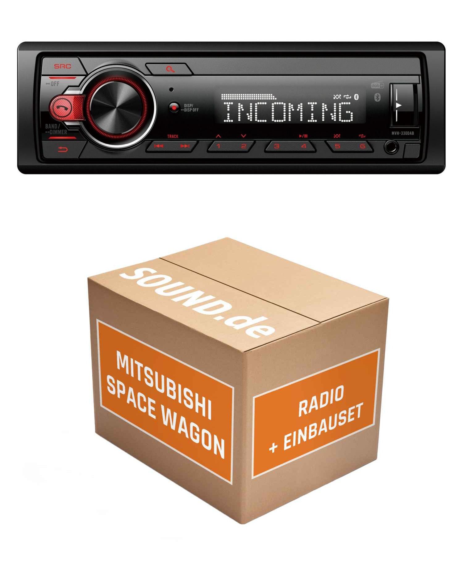 JUST SOUND best choice for caraudio Autoradio Paket Pioneer MVH330DAB für Mitsubishi Space Wagon Bluetooth Autoradio (RDS, AM/FM Radio, Animiertes Display, Freisprecheinrichtung, 1 DIN)