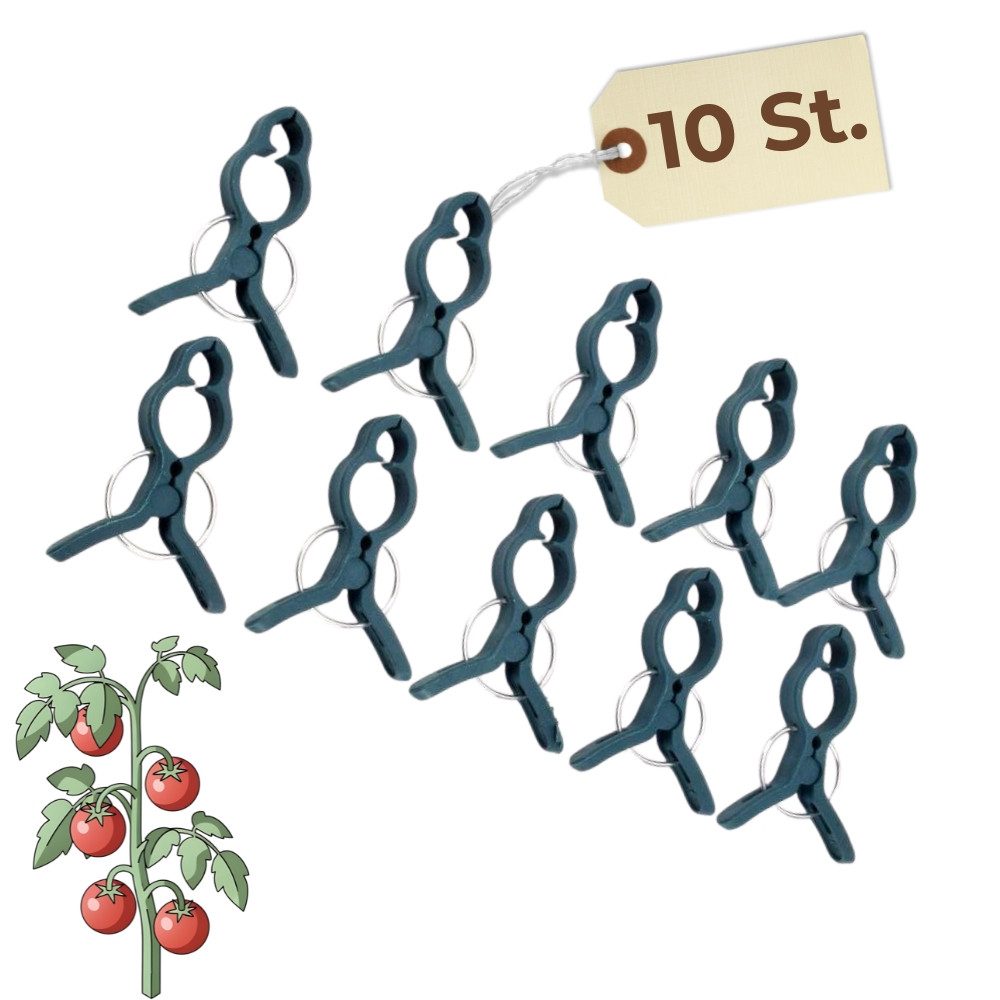 GarPet Pflanzenclips für Kletterpflanzen Rankhilfe Tomaten Pflanzenhalter 10x Pflanzschnur