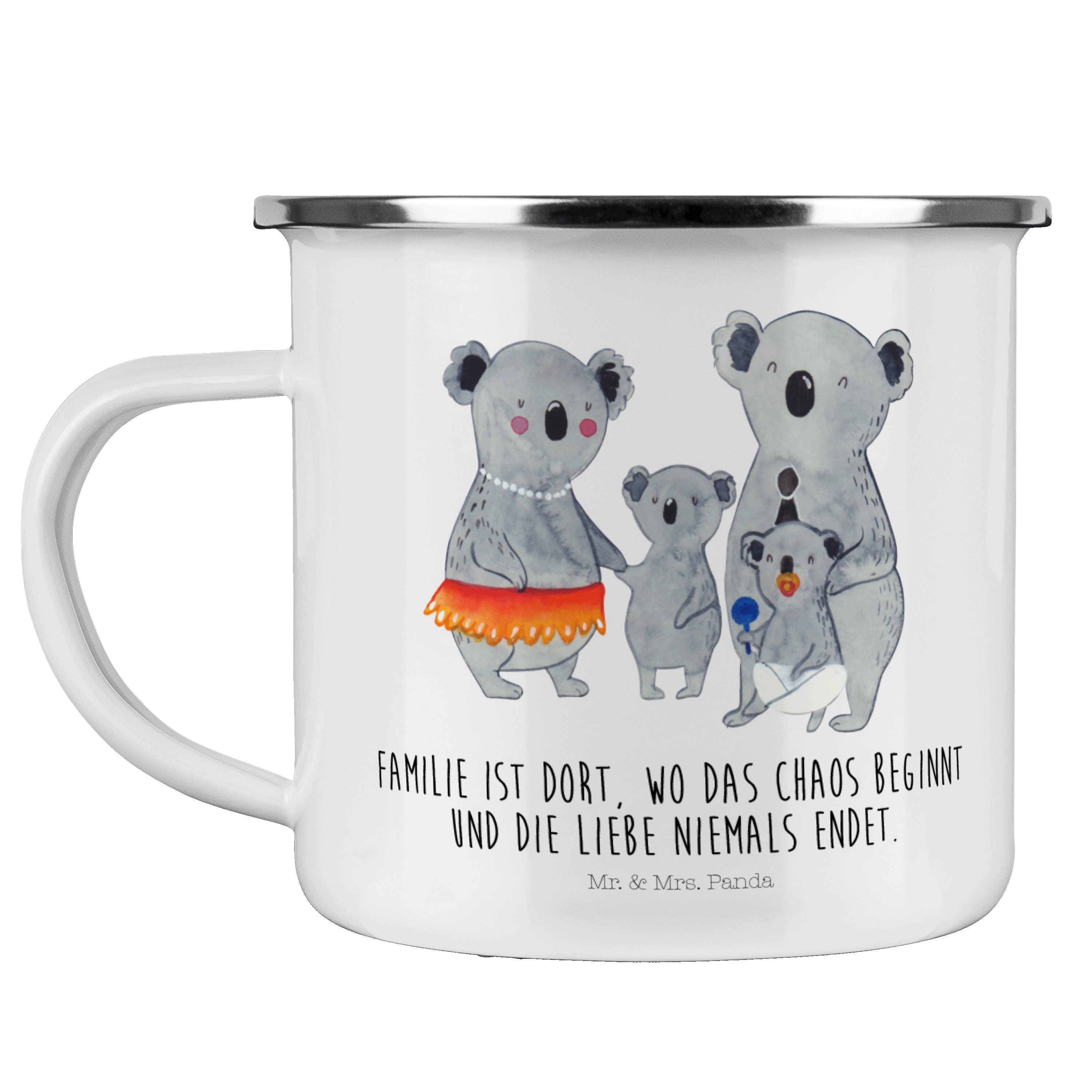 Mr. & Mrs. Panda Becher Koala Familie - Weiß - Geschenk, Papa, Kinder, Mama, Familienzeit, Ca, Emaille