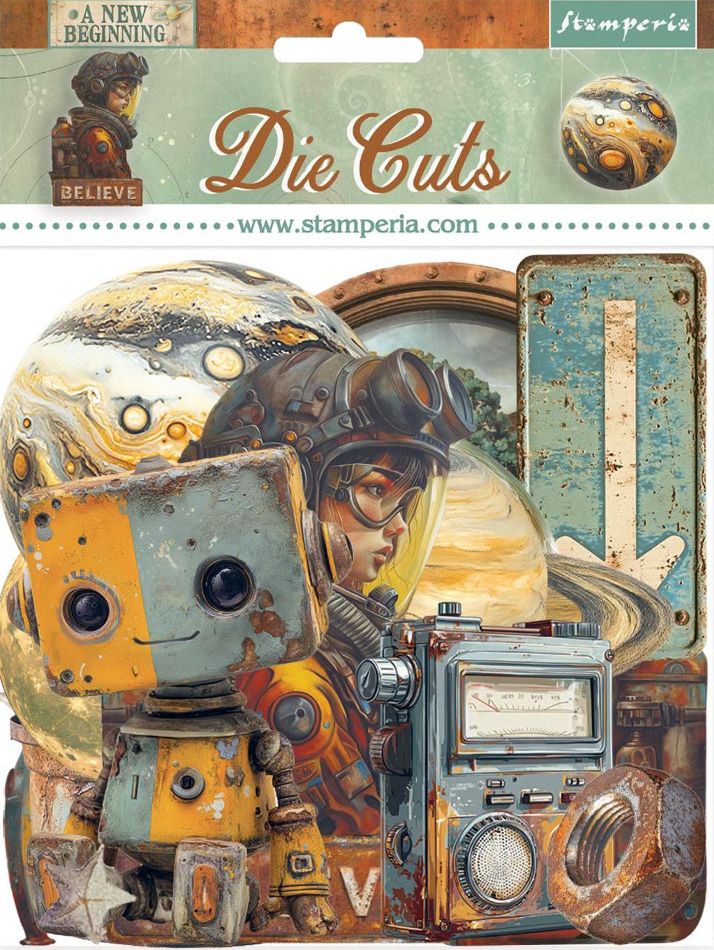 Stamperia Motivschablone Stanzmotive 'A New Beginning', 46 Teile