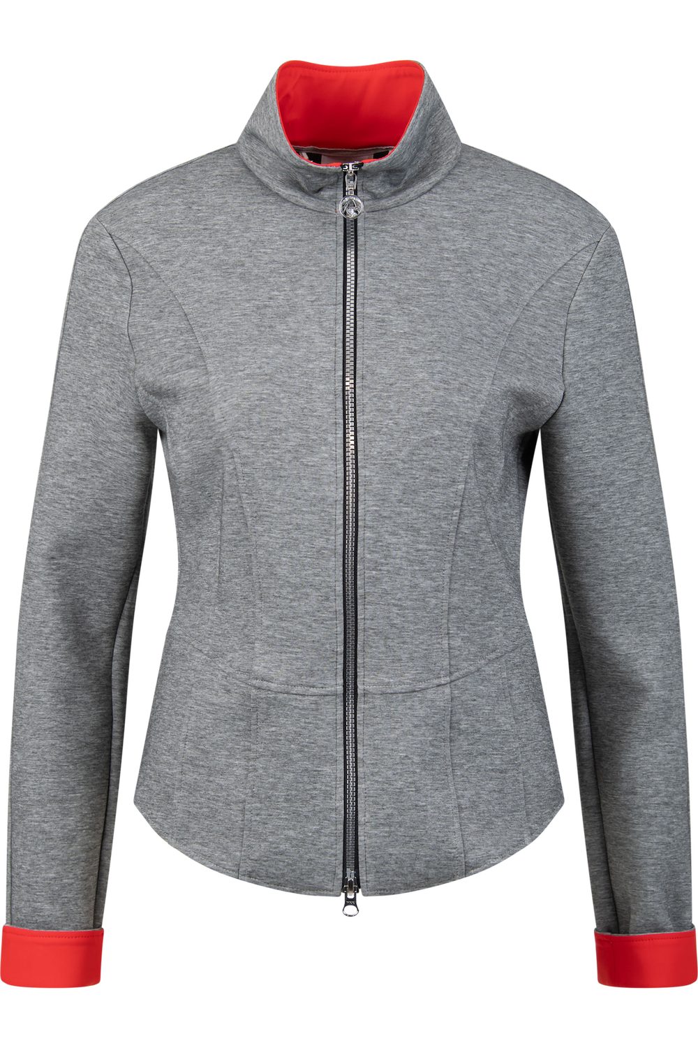 Sportalm Outdoorjacke Jodili Stehkragen mit rotem Kontrastfutter und sportlichen Design-Details.