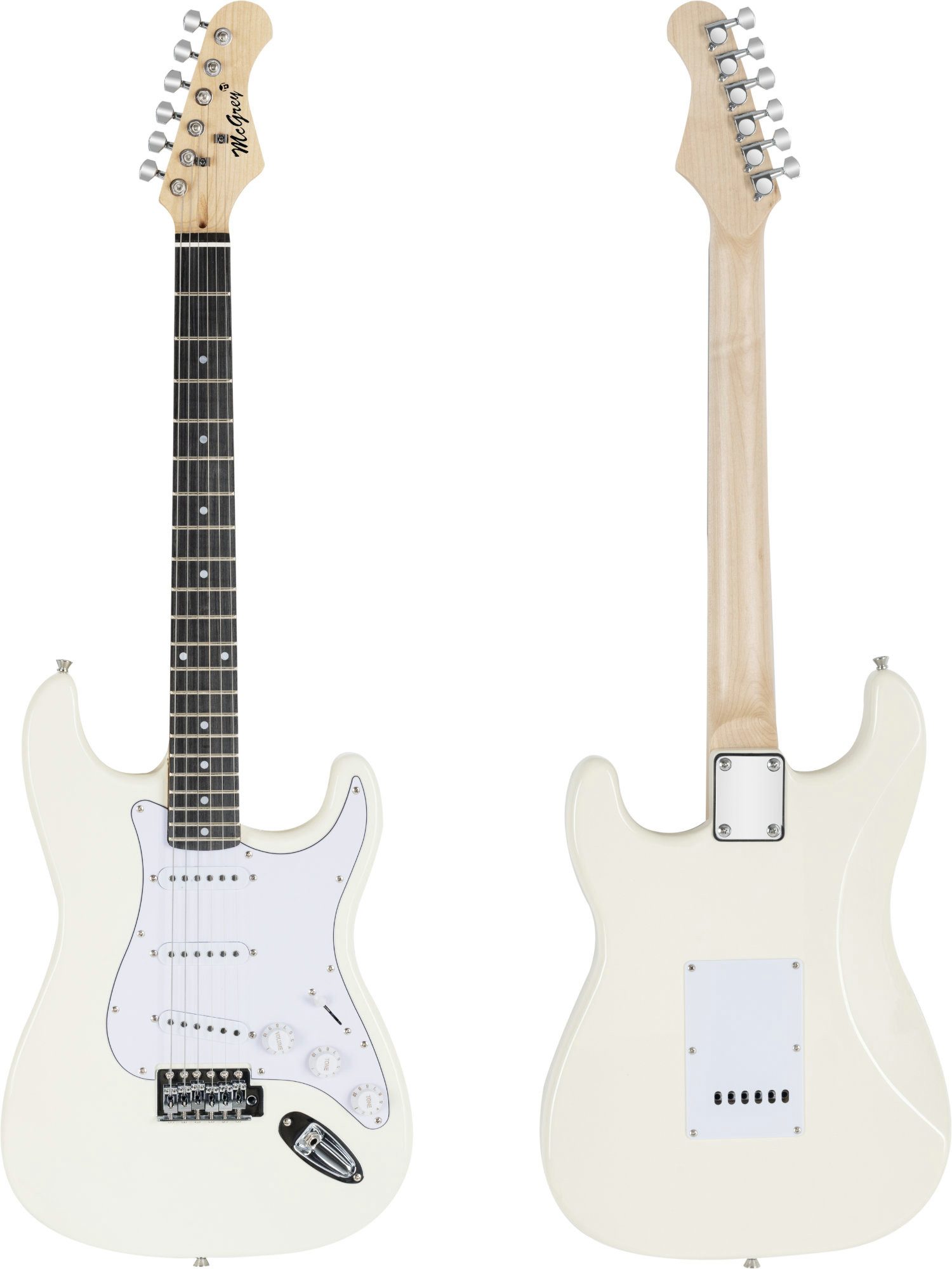 McGrey E-Gitarre Rockit elektrische Gitarre, ST-Style, Komplettset 4/4, 8-St., inkl. Verstärker, Tasche, Stimmgerät, Plektren, Gurt und Kabel, 10 Watt (RMS) Gitarrenverstärker inklusive!