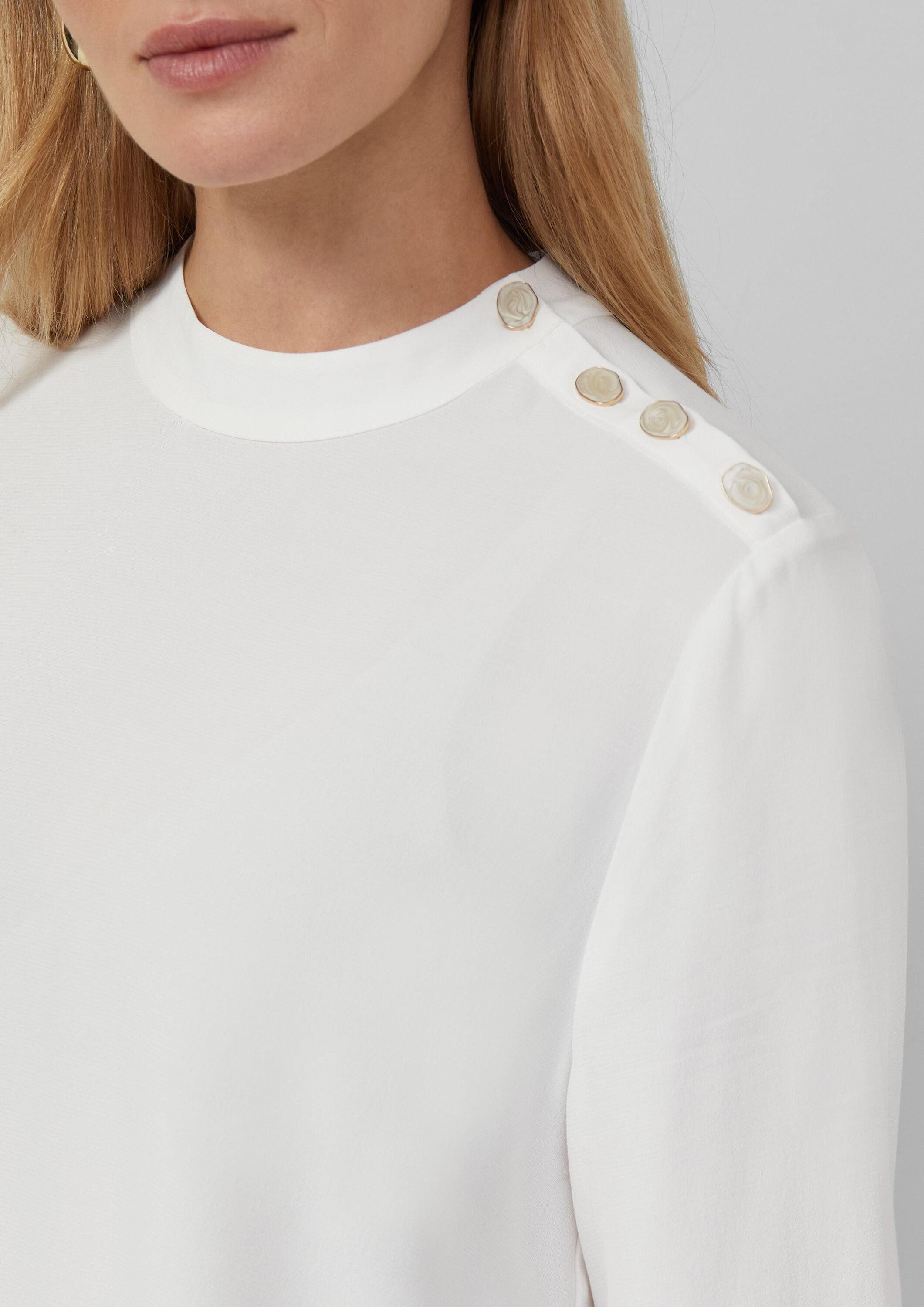 s.Oliver Langarmbluse Bluse Fließende Viskose-Bluse mit seitlichen Knöpfen