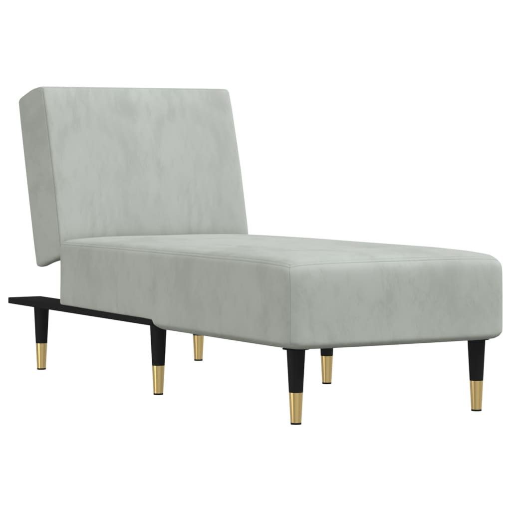 vidaXL Chaiselongue Chaiselongue Hellgrau Samt, 1 günstig online kaufen