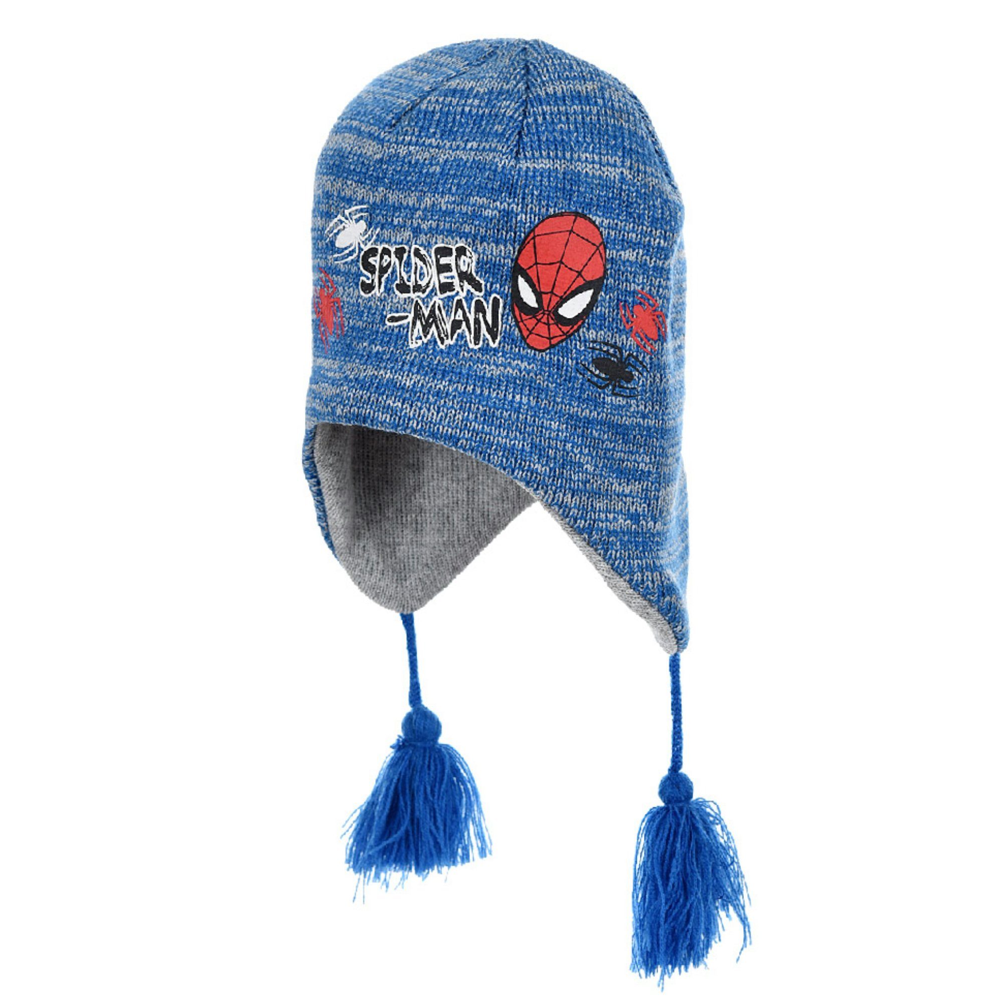 MARVEL Schlupfmütze Marvel Spiderman Kinder Wintermütze peruanische Mütze Kindermütze Gr. 52 bis 54