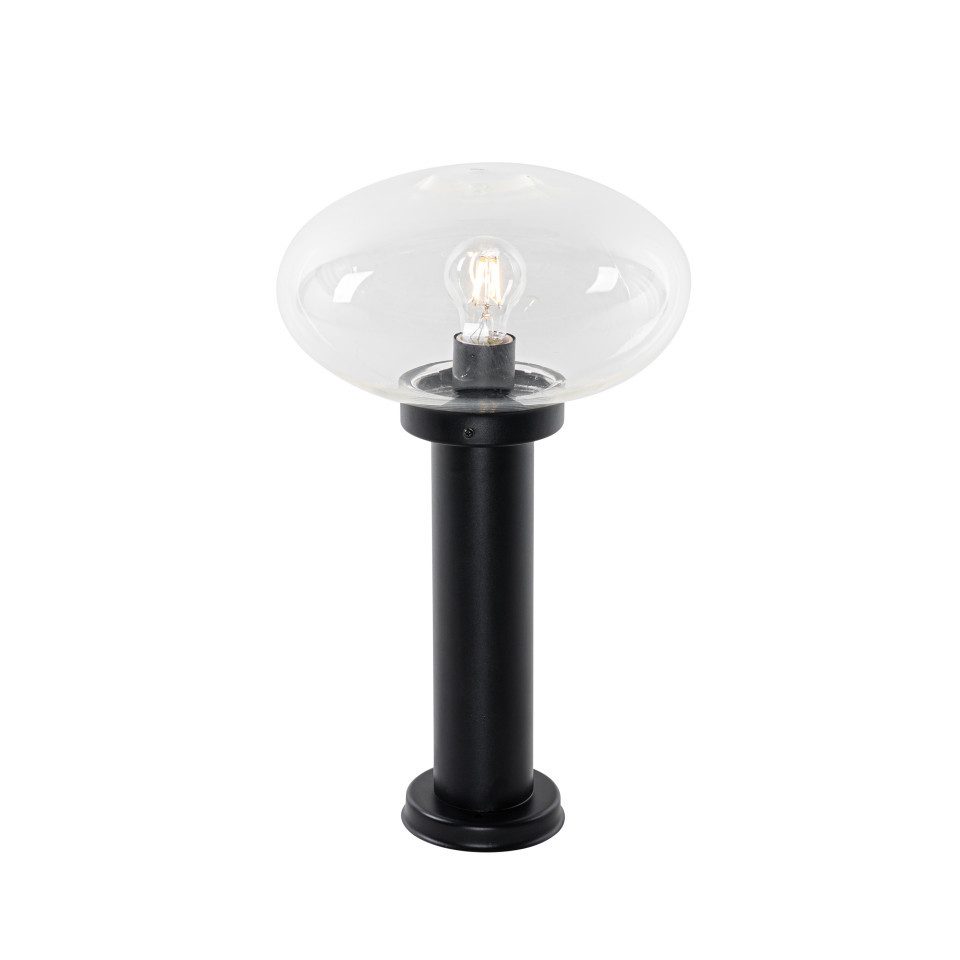 Qazqa Außen-Stehlampe Elly, ohne Leuchtmittel, E27, Schwarz, Modern, Edelstahl, 1-flammig