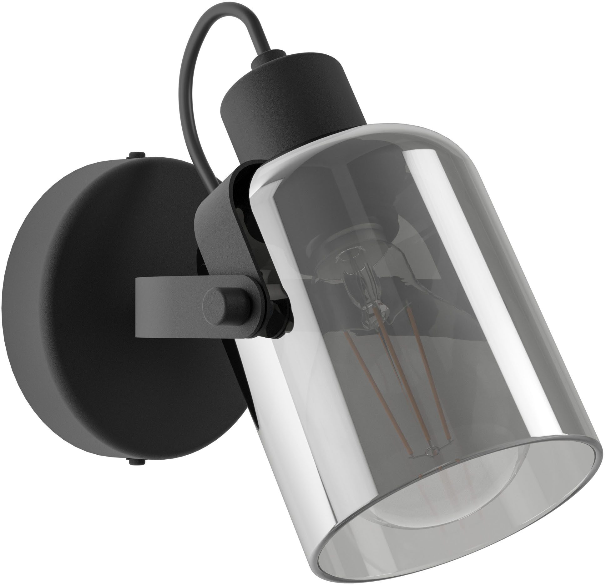 EGLO Deckenspot BERREGAS Spotlampe - Stahl - E27 - 1X28W - IP20, ohne Leuchtmittel, Wandleuchte, Wandspot, schwenkbar, Strahler, Ø11 cm