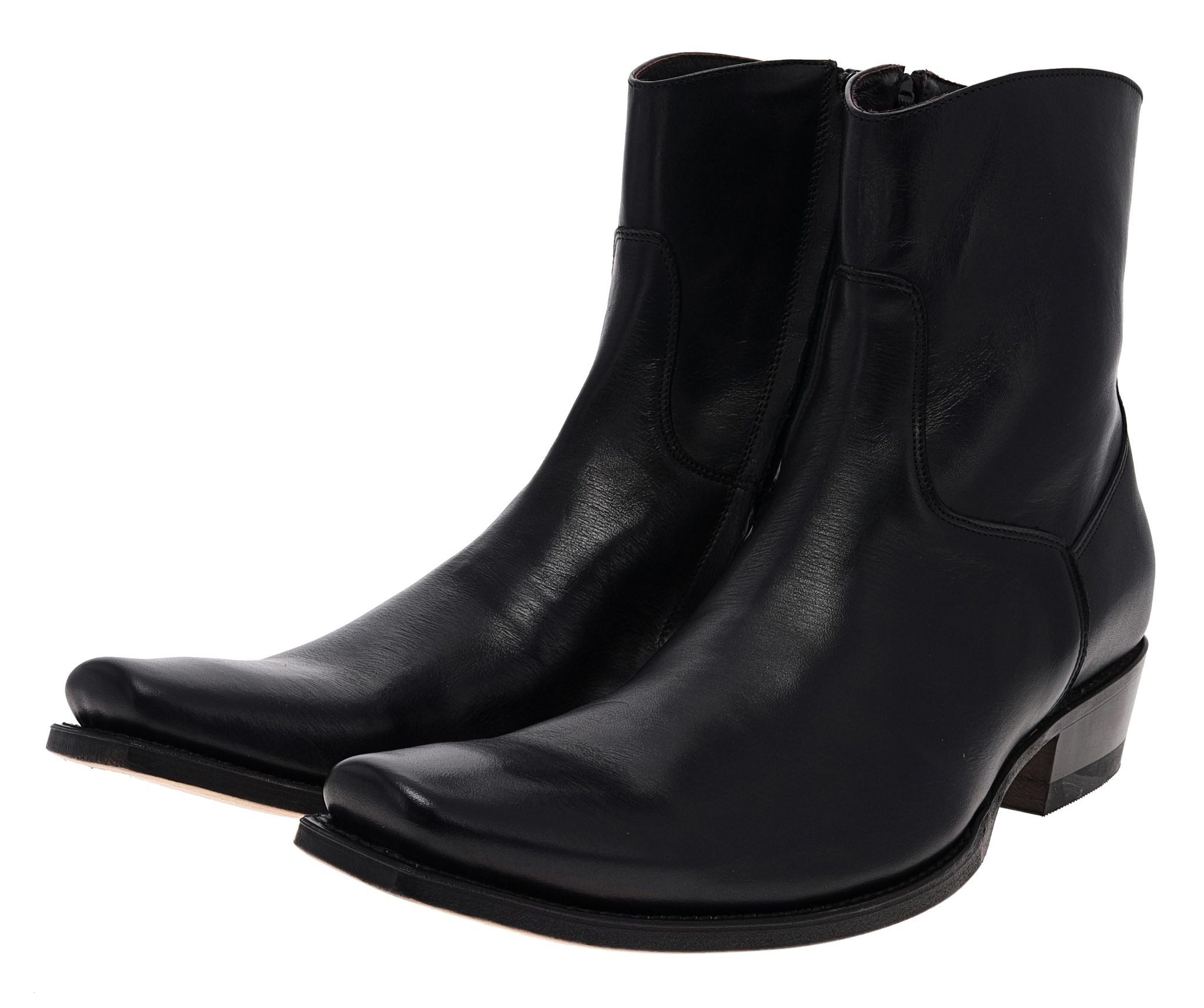 Sendra Boots 7438 ROLLING Schwarz Westernstiefelette Rahmengenähte Lederstiefelette