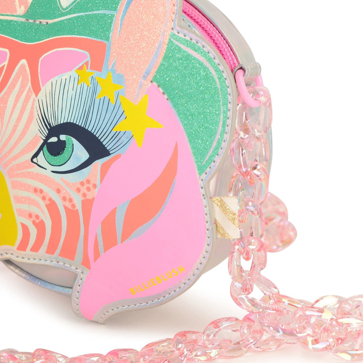 Billieblush Umhängetasche BILLIEBLUSH kleine Handtasche Zebra-Motiv mit Glitzer & Neon