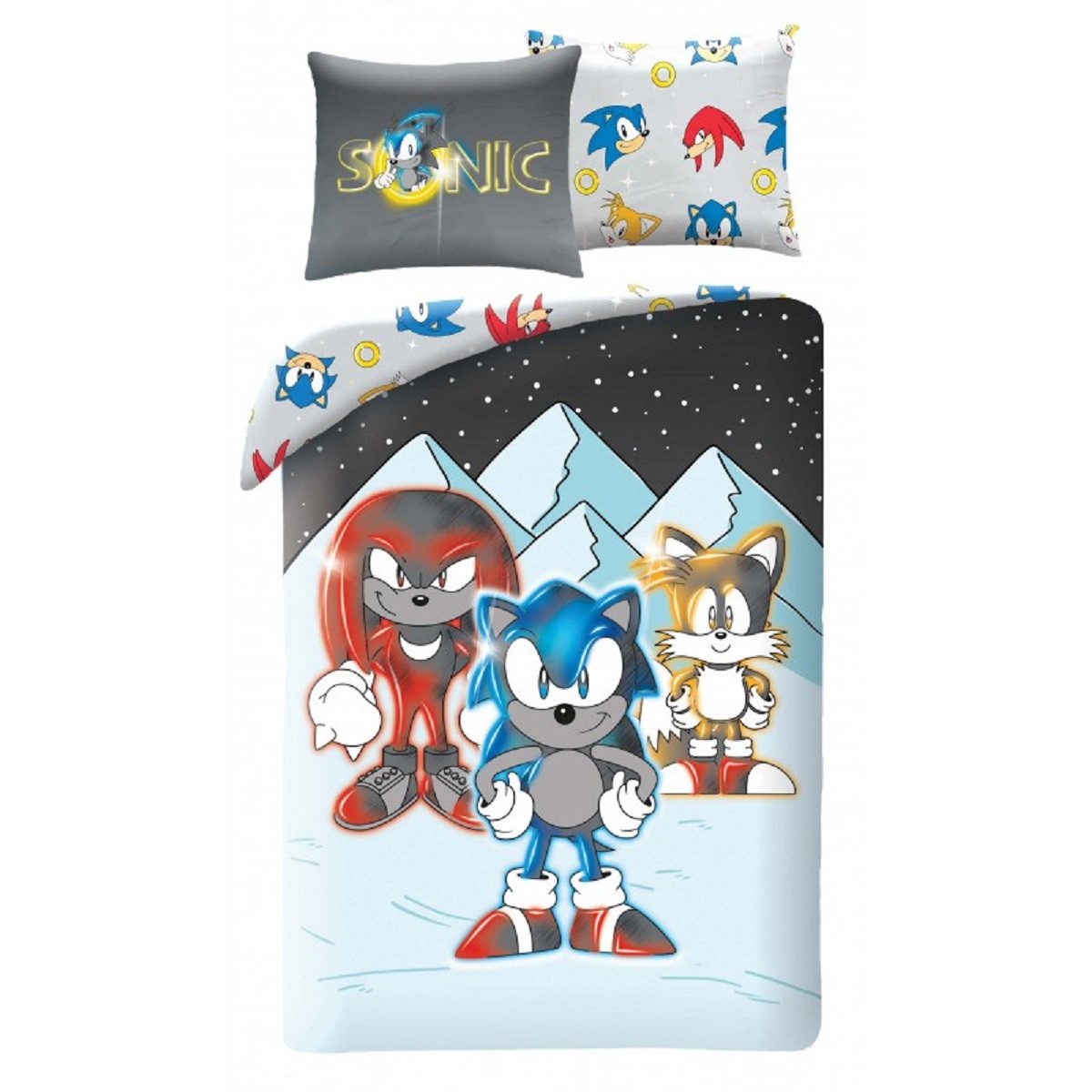 Sonic The Hedgehog Bettwäsche Set aus Mikrofaser 140 × 200 cm mit 70 × 90 cm Kissenbezug, Mikrofaser, 1 teilig