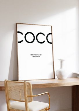 JUSTGOODMOOD Poster Premium ® Coco Chanel Poster · Fashion · ohne Rahmen, Poster in verschiedenen Größen, Poster, Wandbild