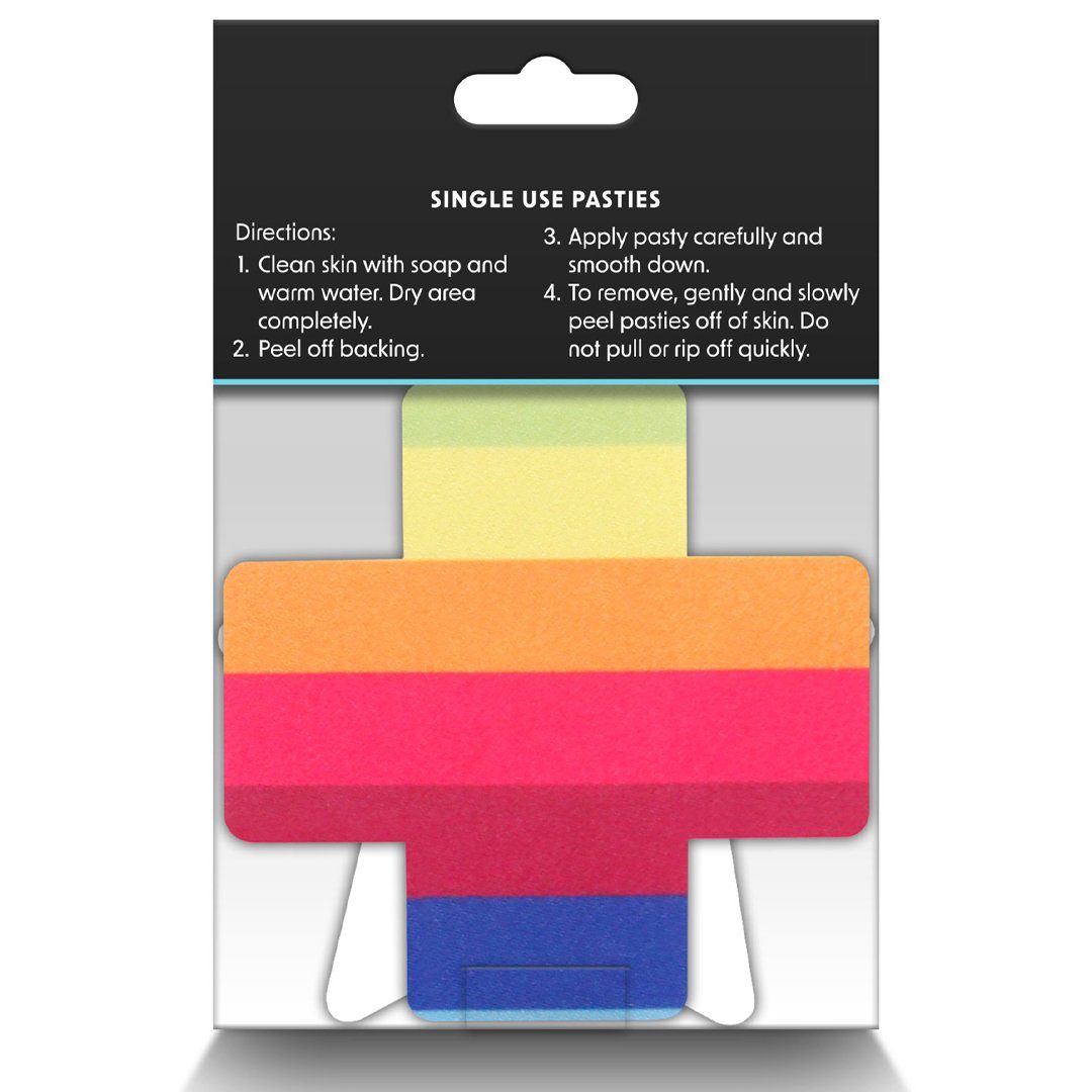 NS Novelties Brustwarzenabdeckung - Regenbogenfarben Paar Nippelsticker Nippelpasties + Sterne 2 X